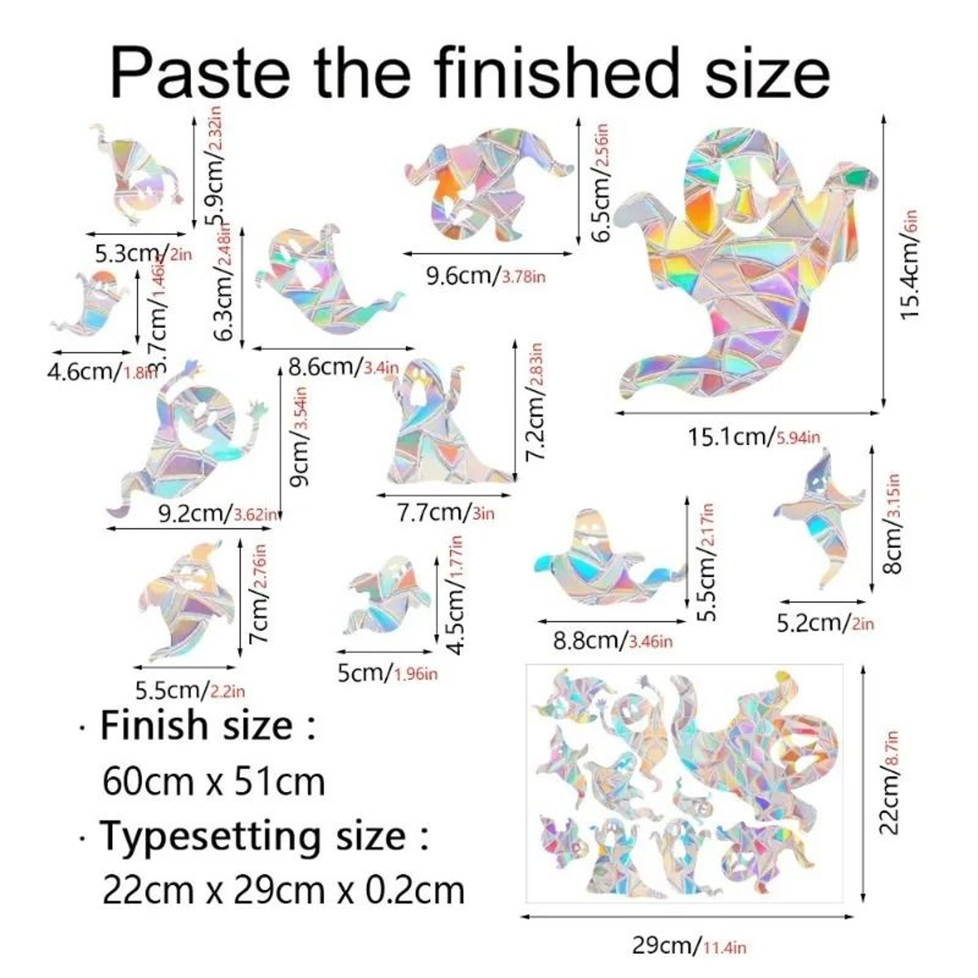 Rainbow Maker Suncatcher Electrostatic Window Prism Sticker Set 7