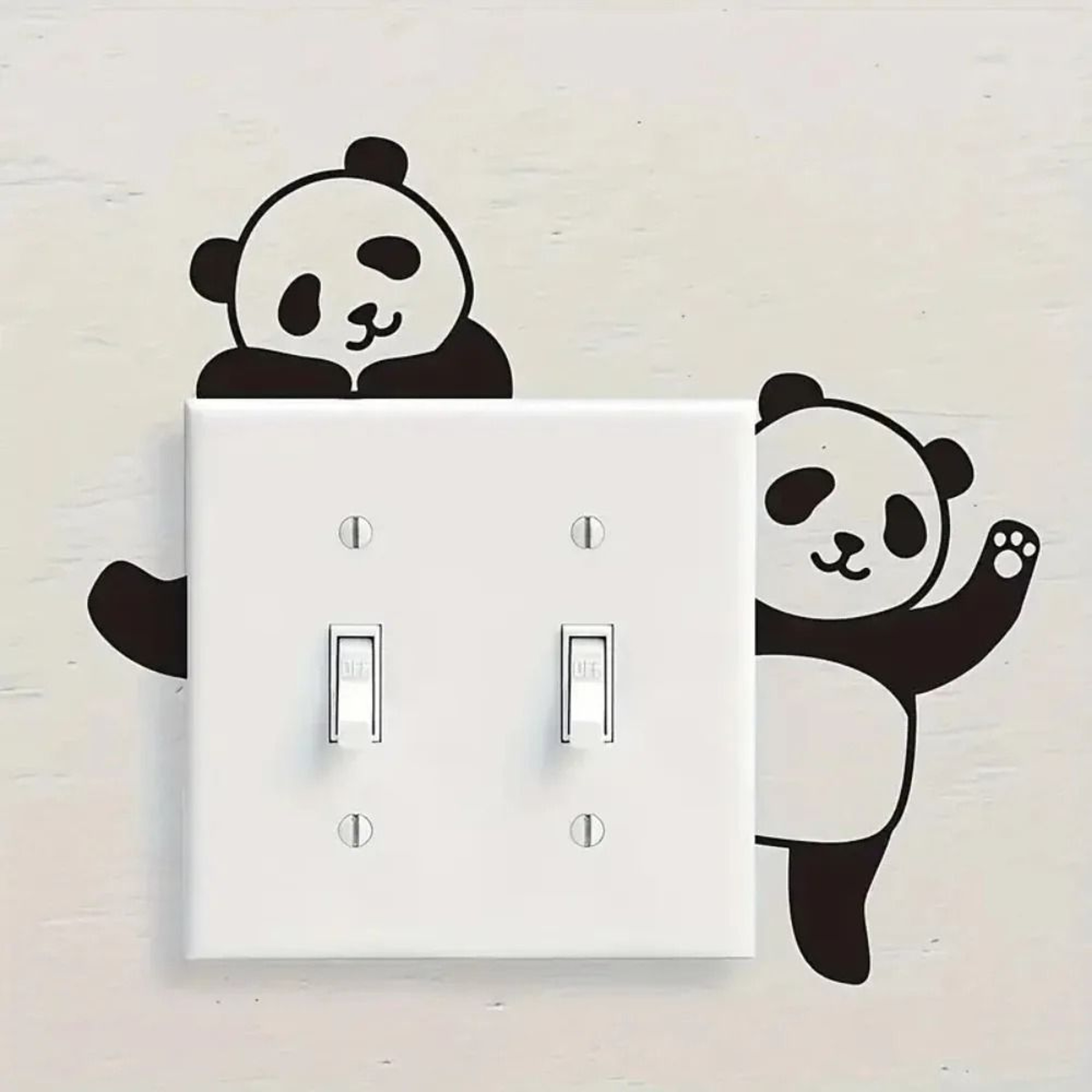 Panda Animal Vinyl Wall  Light Switch Sticker Set 0