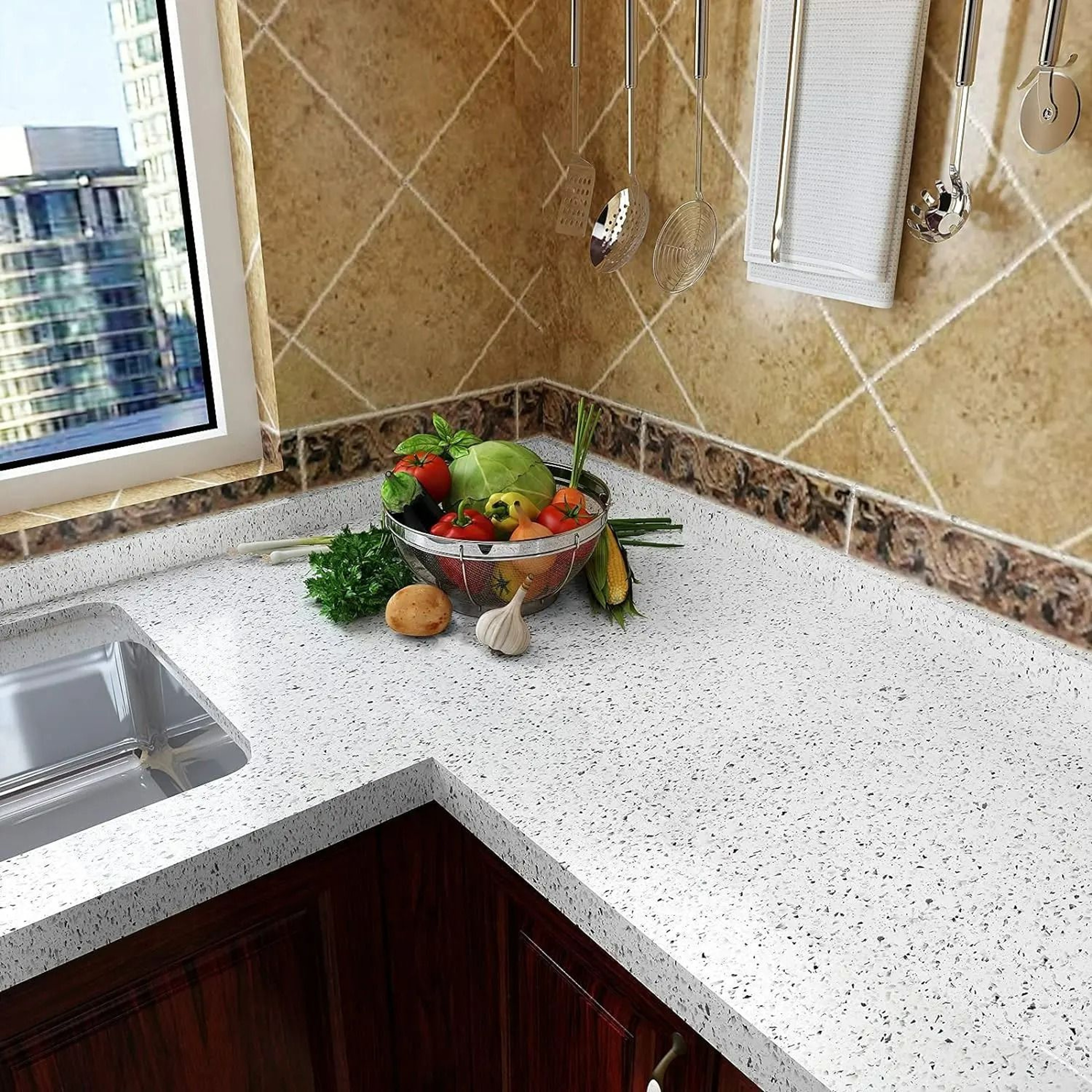 Terrazzo  Granite SelfAdhesive Waterproof Countertop Wallpaper Roll 2