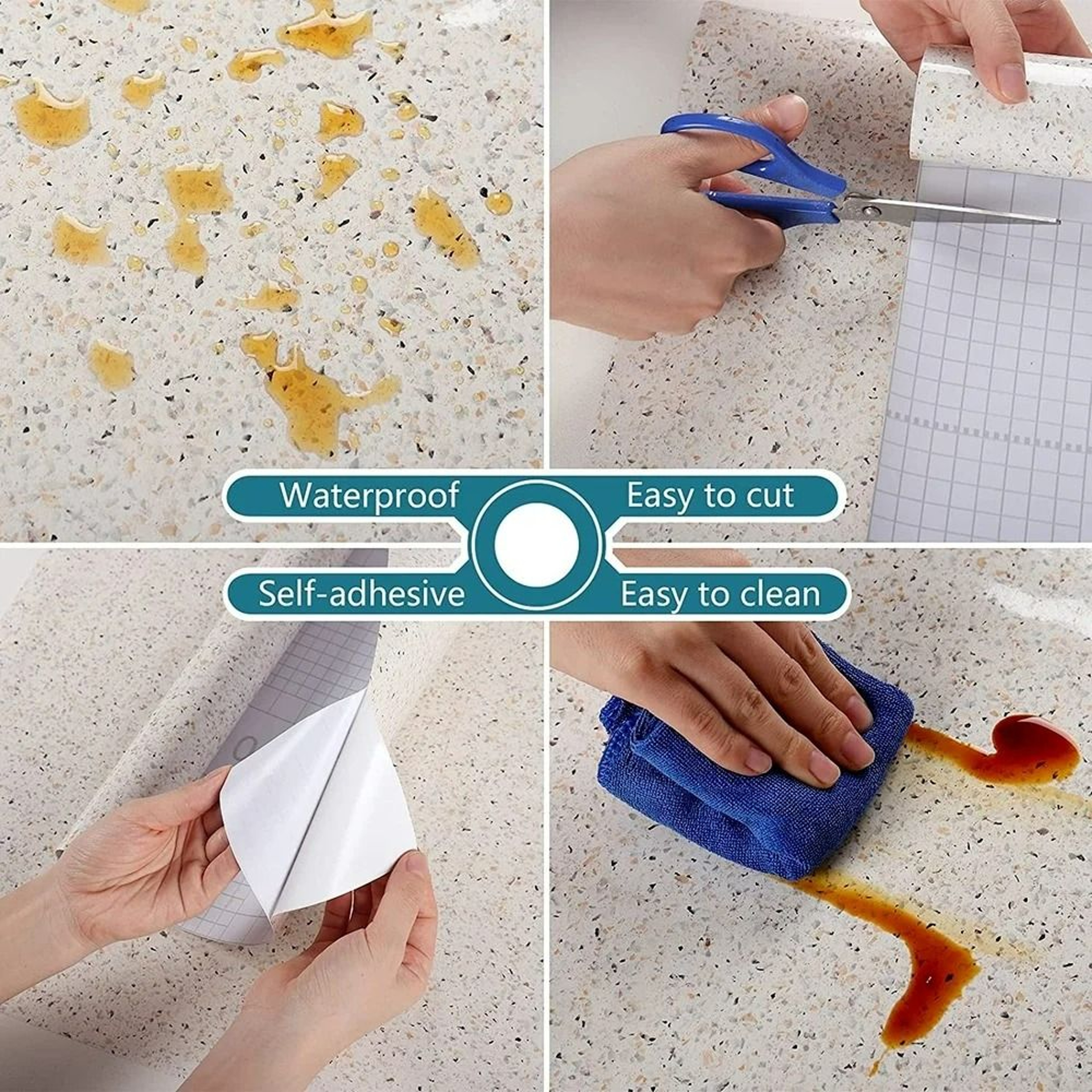 Terrazzo  Granite SelfAdhesive Waterproof Countertop Wallpaper Roll 5