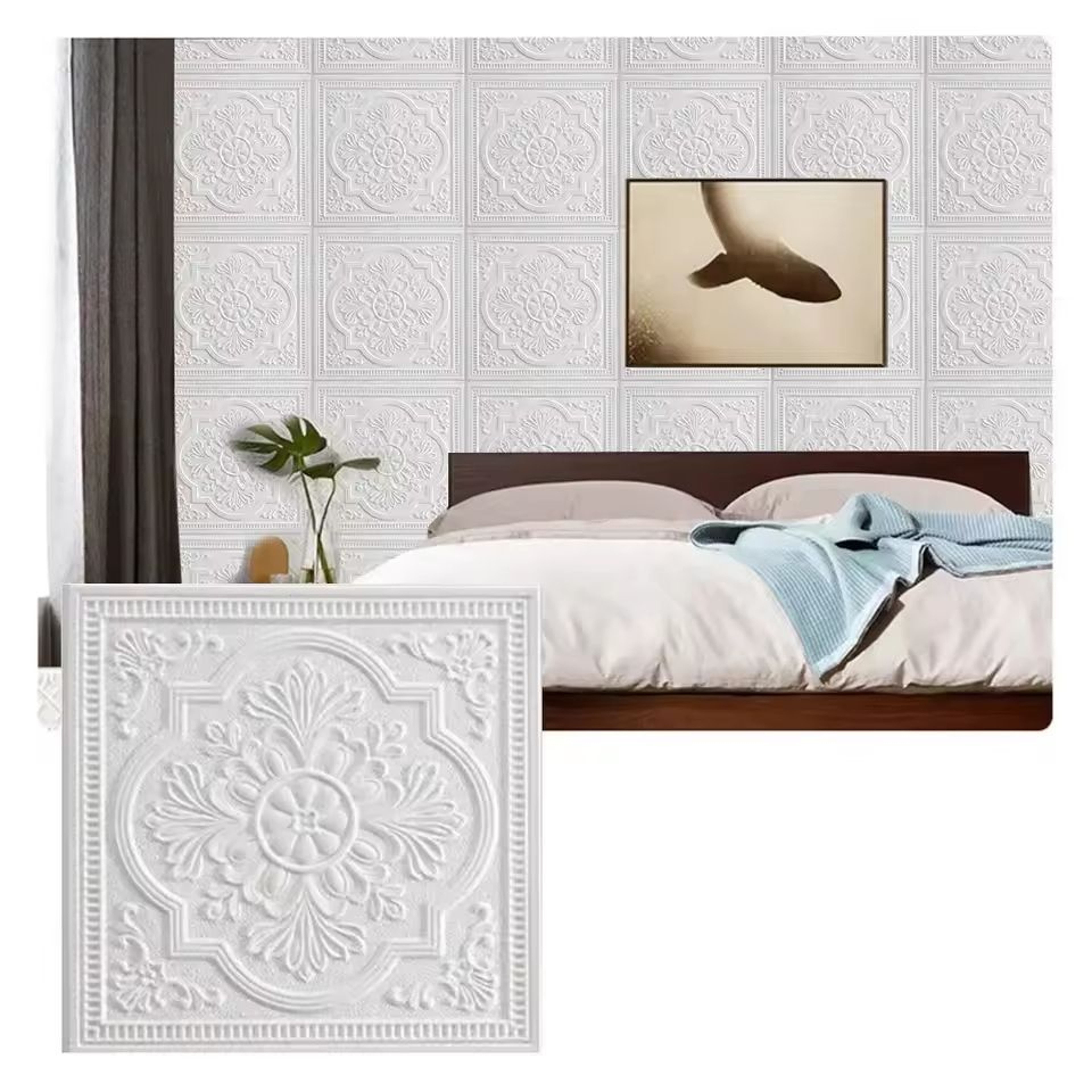 10Piece 3D Brick SelfAdhesive Foam Tile Wall Sticker Set 0