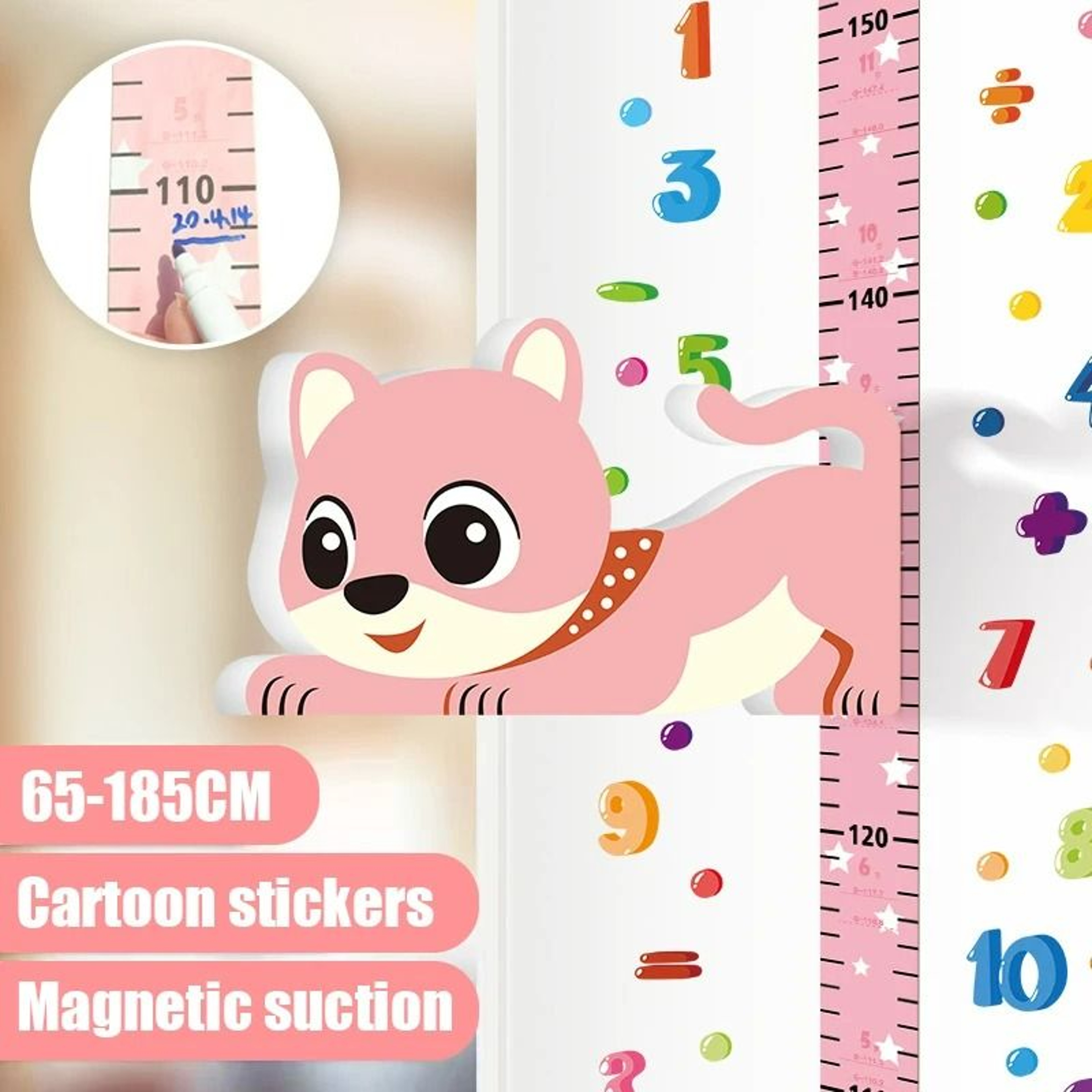 3D Magnetic Animal Height Growth Chart Wall Sticker Set 15