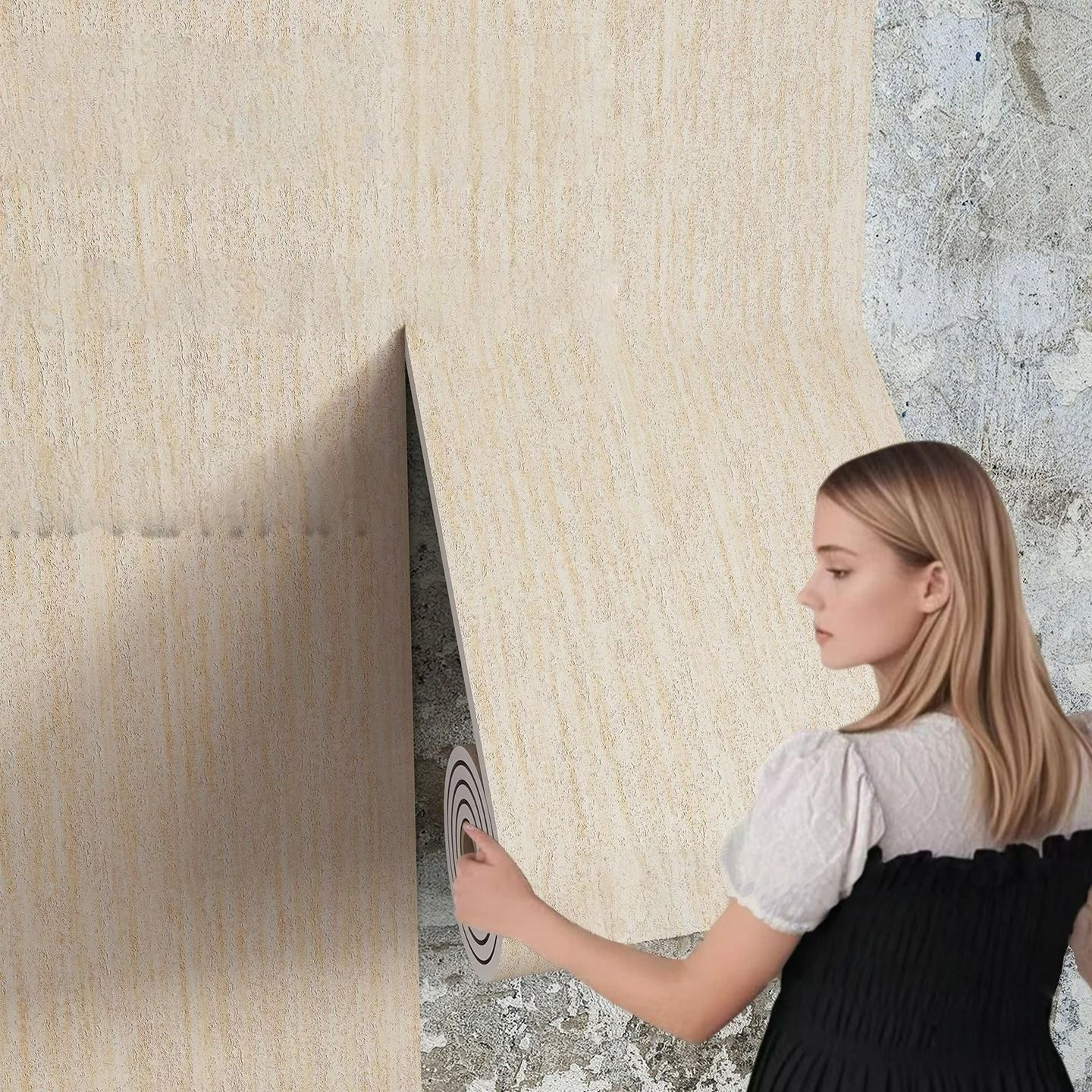 Stone Textured Flexible Roman Travertine Slate Wallpaper Roll 0