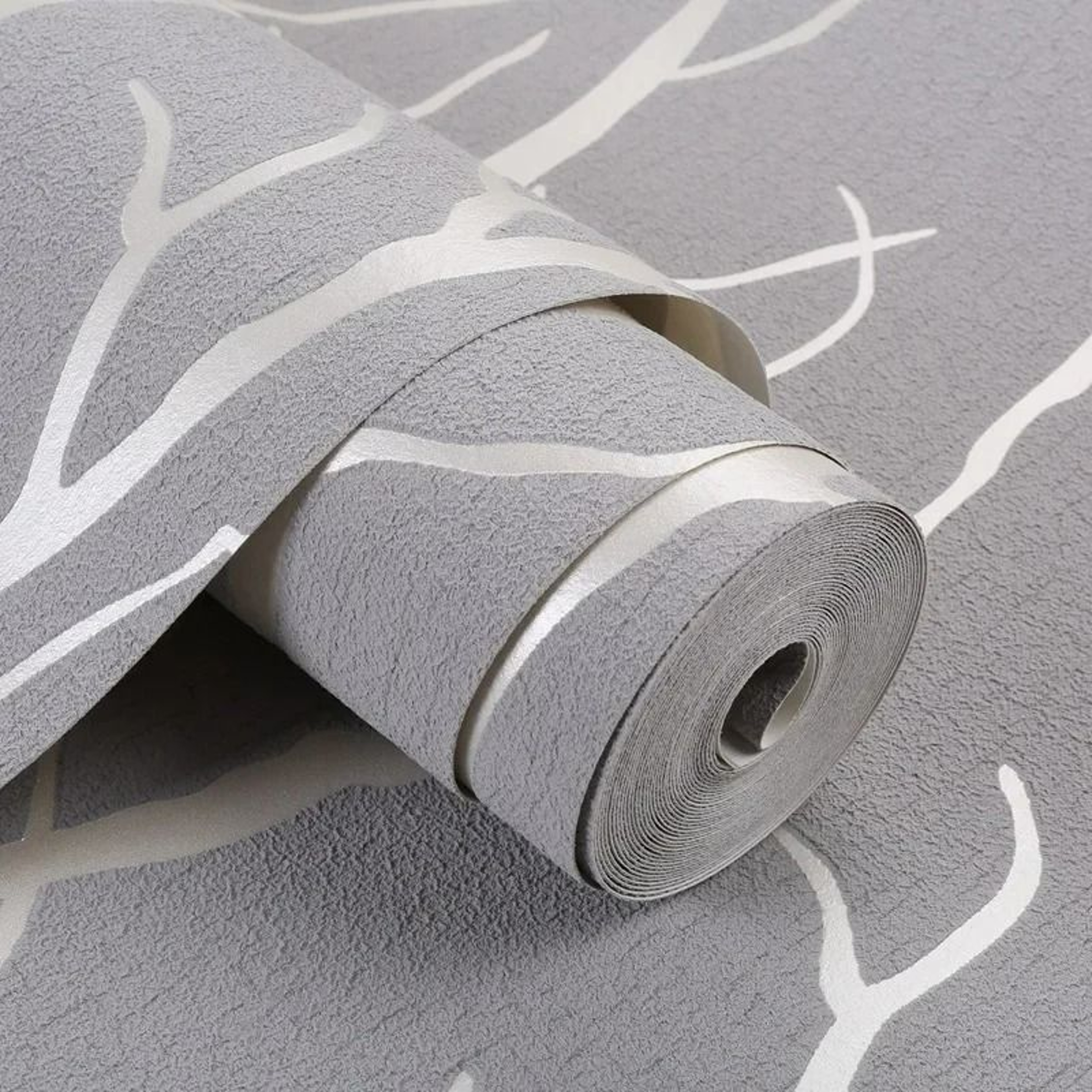 Modern Minimalist Line Deerskin Velvet NonWoven Wallpaper Roll 8