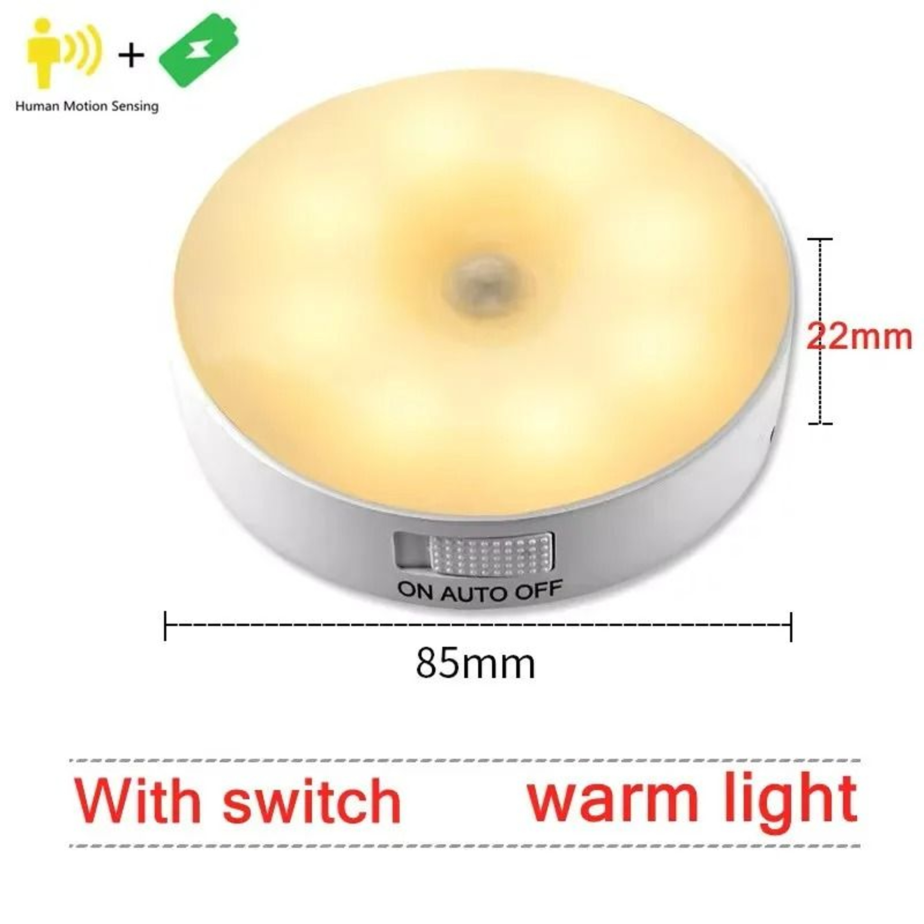 Wireless 8LED Motion Sensor Night Light With Manual Switch 6