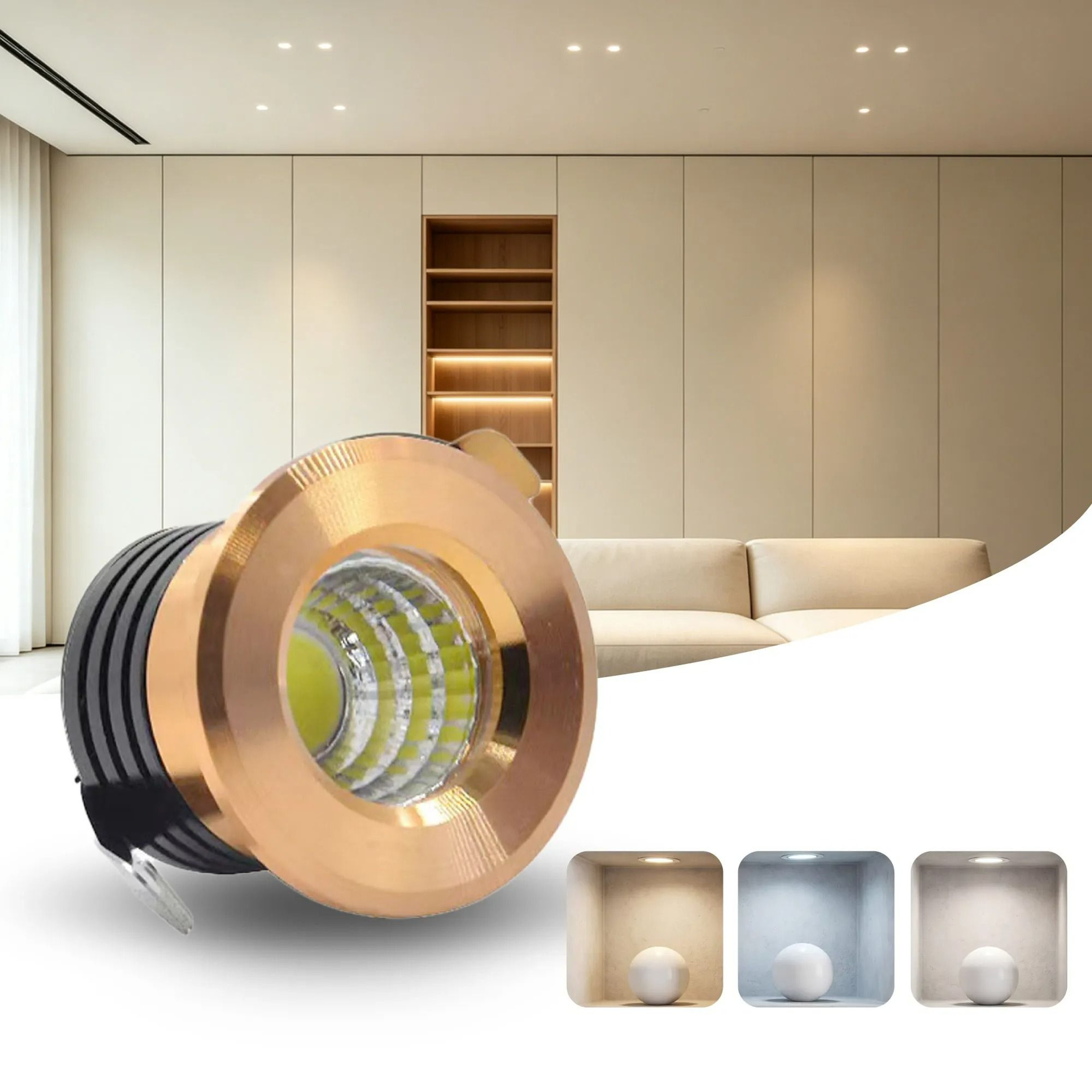 Mini COB LED Spotlight  Recessed Cabinet Downlight 10