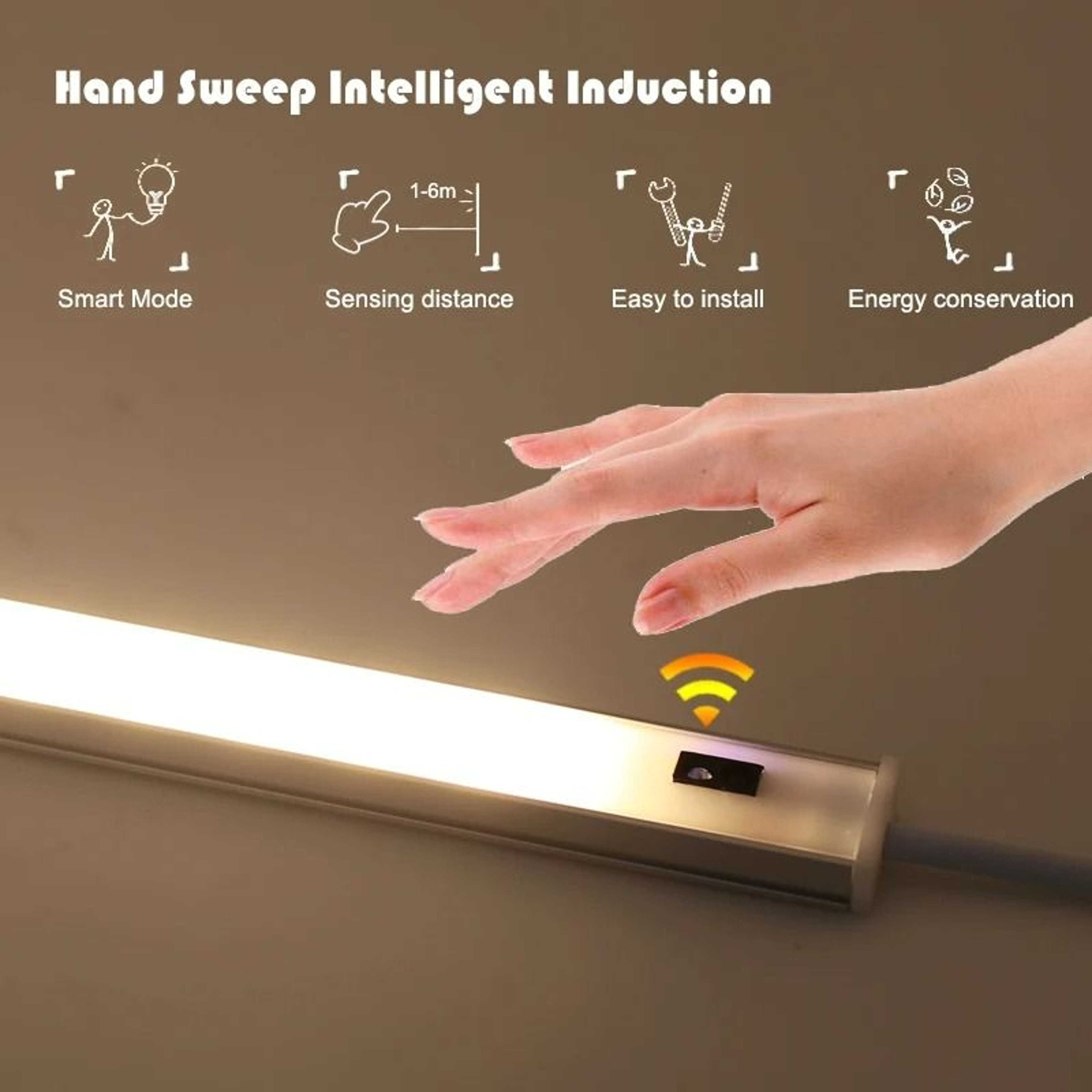 5V USB Motion Sensor LED Cabinet Light Bar 6