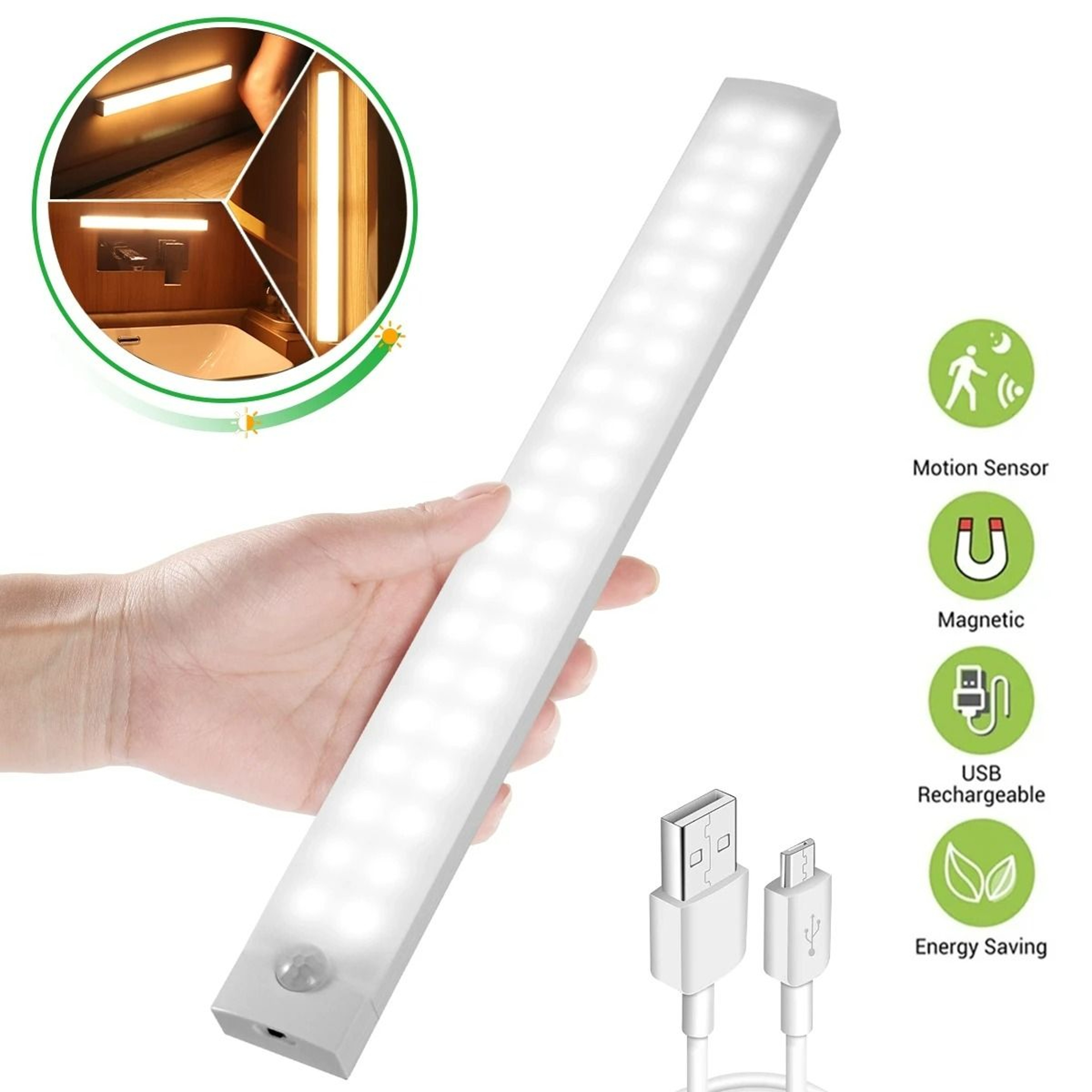 Wireless Motion Sensor LED Cabinet  Closet Light Bar 0