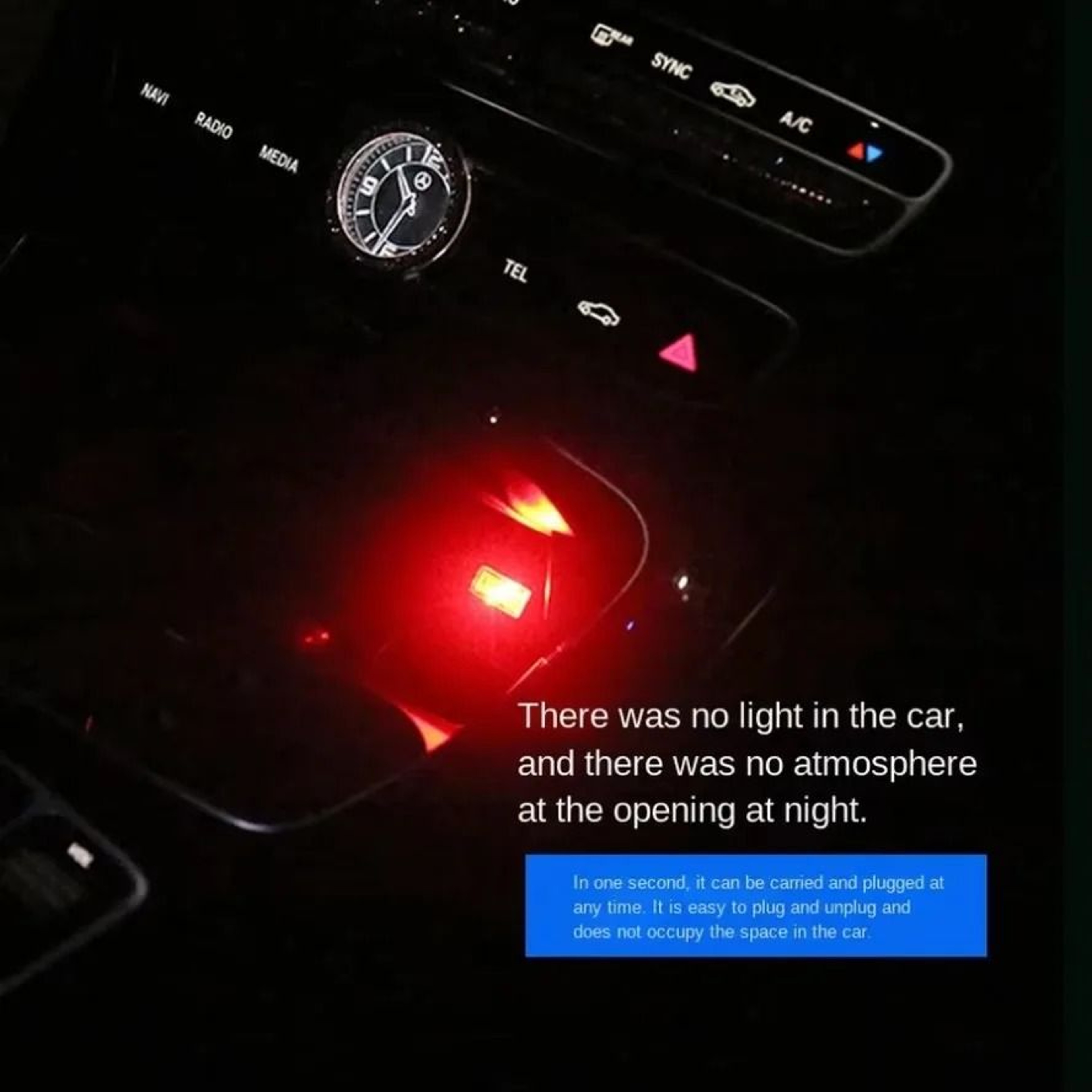 Mini USB LED Car Interior Ambient Light 2