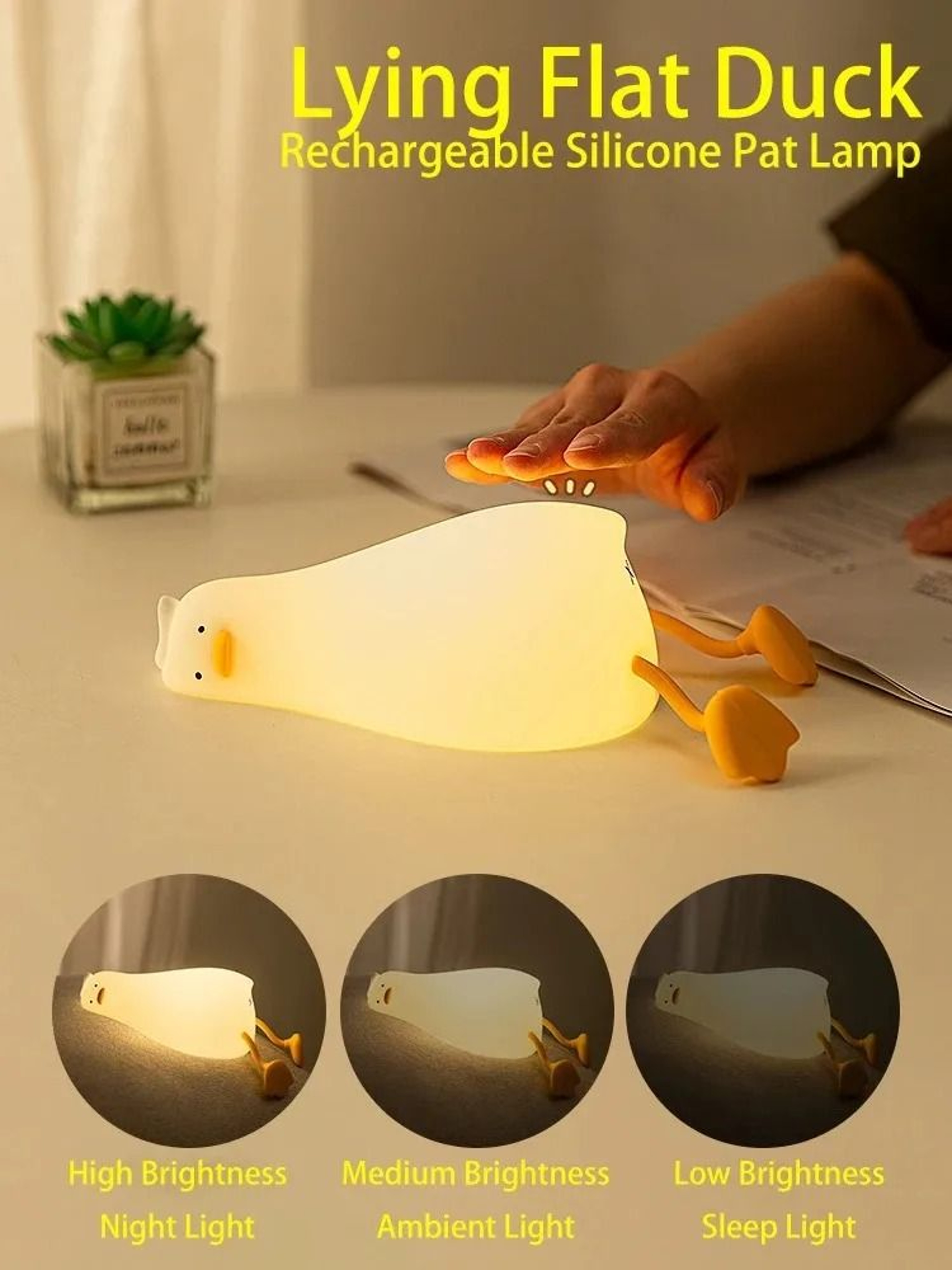 Cute Duck Silicone Rechargeable LED Night Light 1