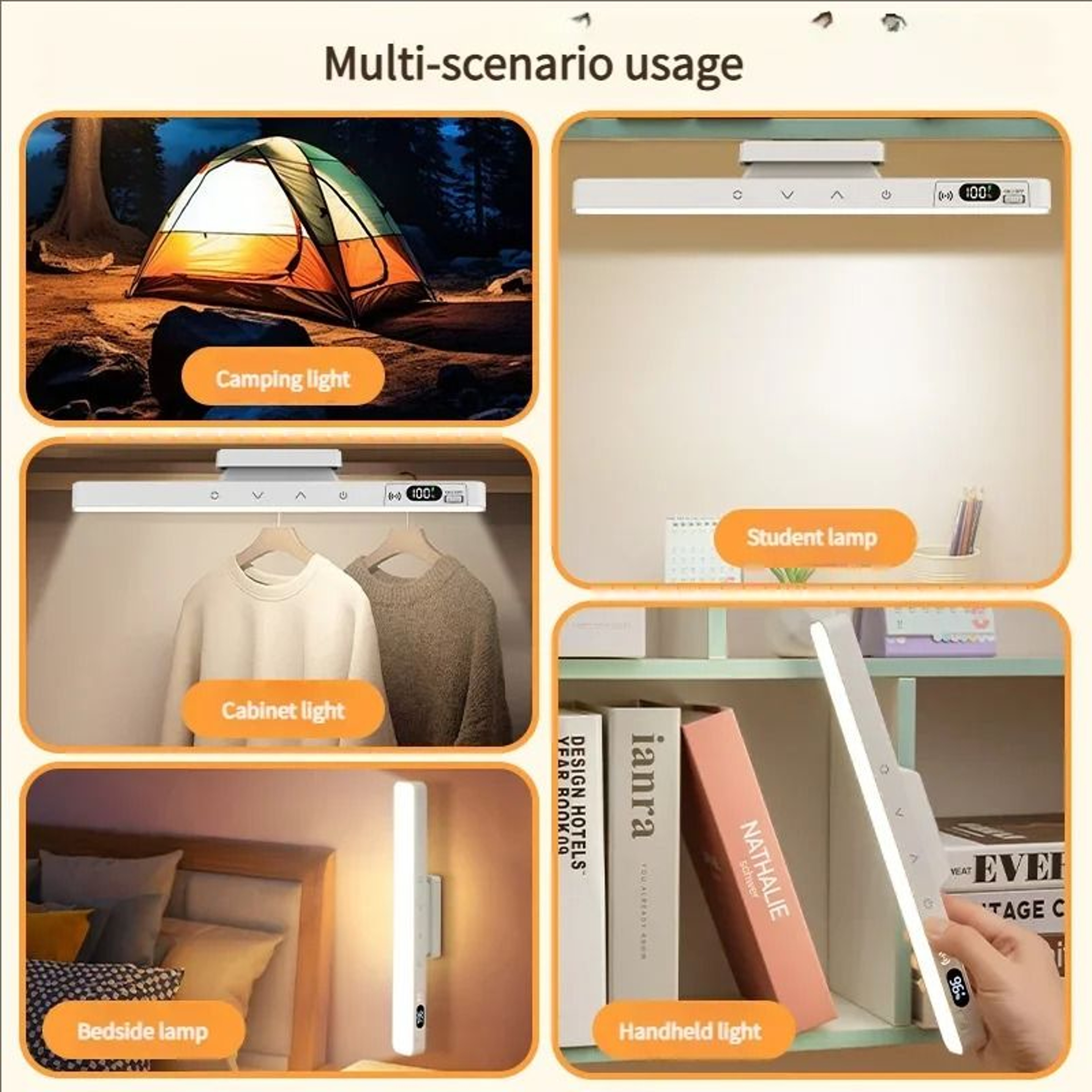 Rechargeable Magnetic Touch Control LED Desk  Cabinet Lamp 4
