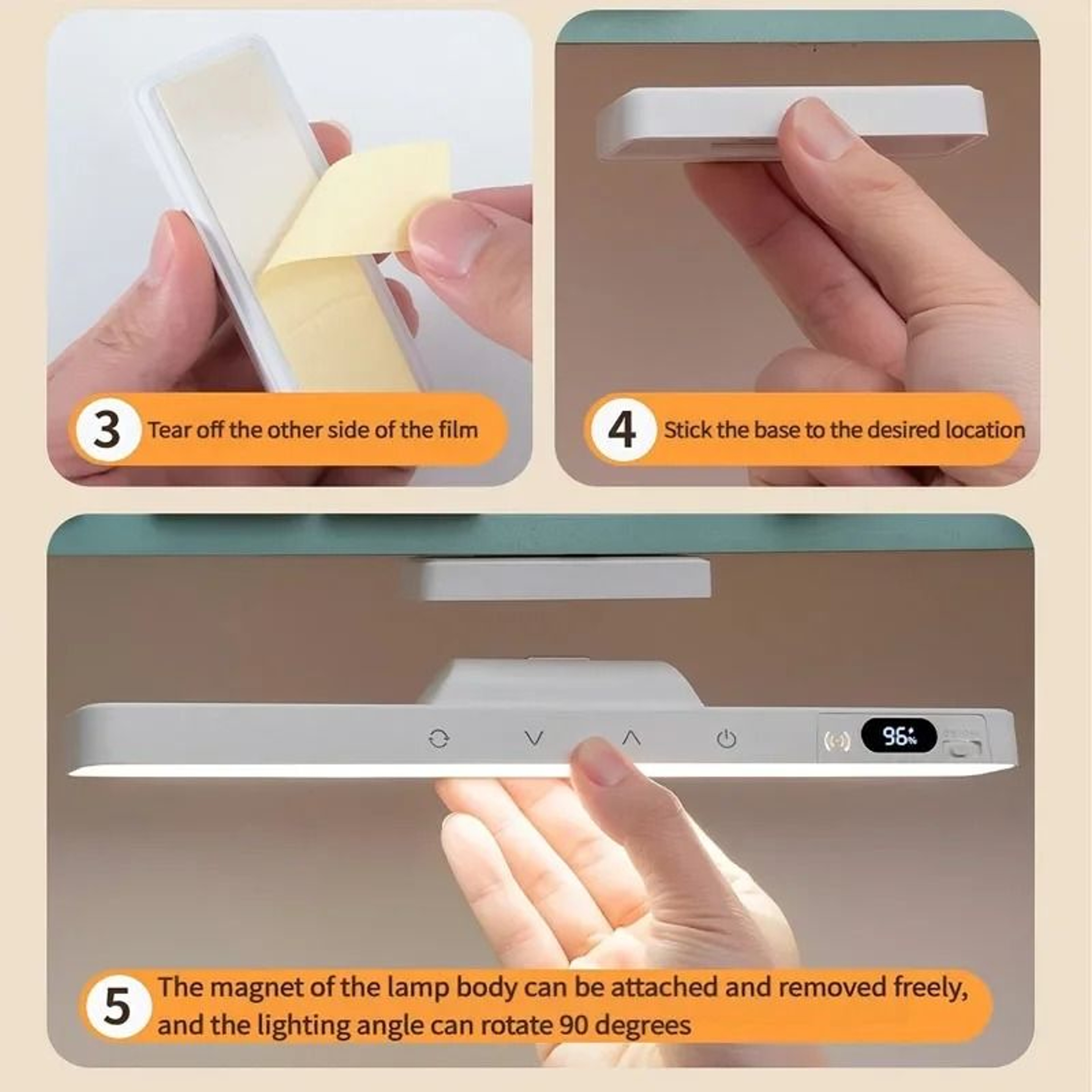 Rechargeable Magnetic Touch Control LED Desk  Cabinet Lamp 3