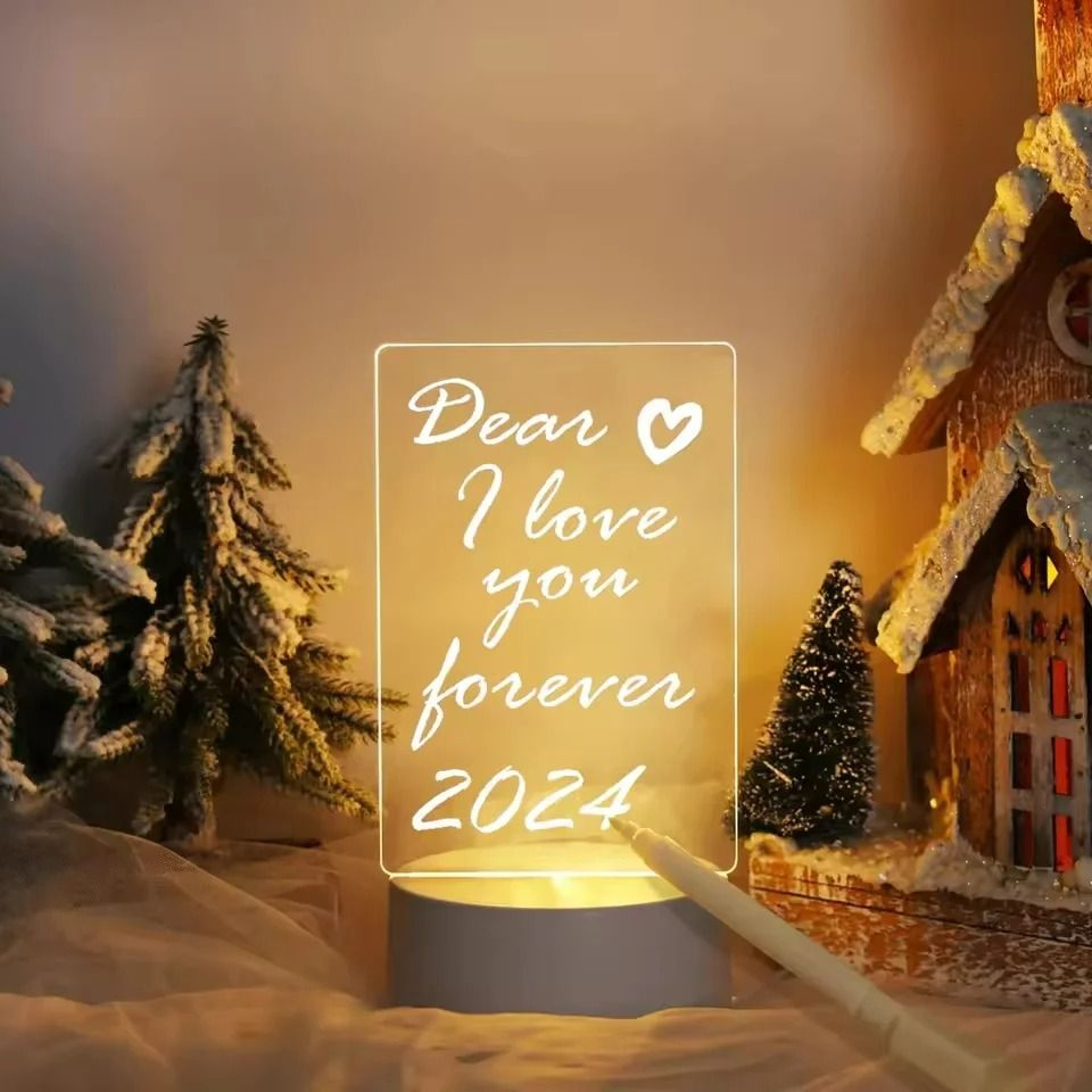 Glowing Acrylic Message Board  LED Drawing Lamp With Pen 2