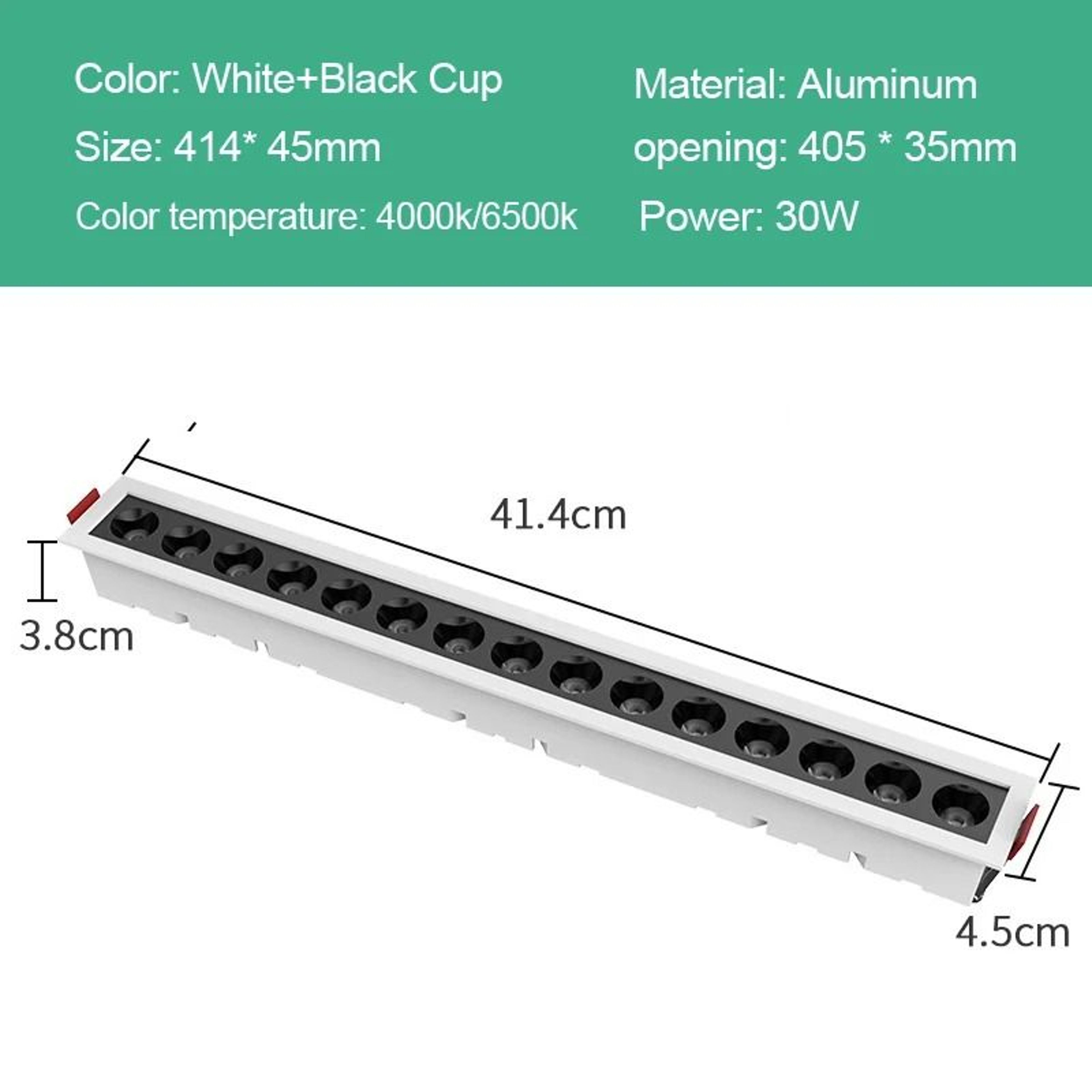 Recessed Linear LED Grille Spotlight Bar 10