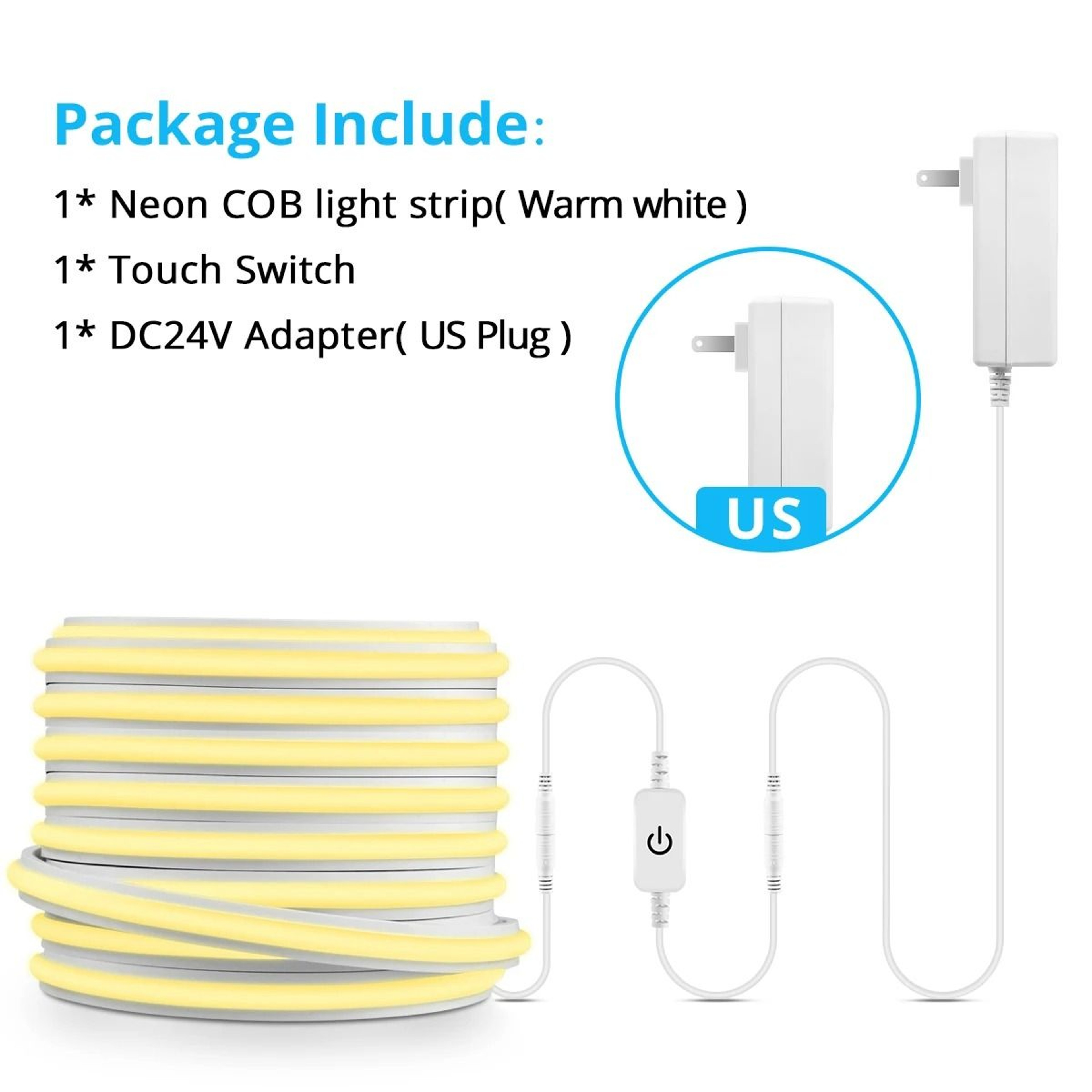 DC24V Solid COB Silicone Neon LED Strip Light Kit 7