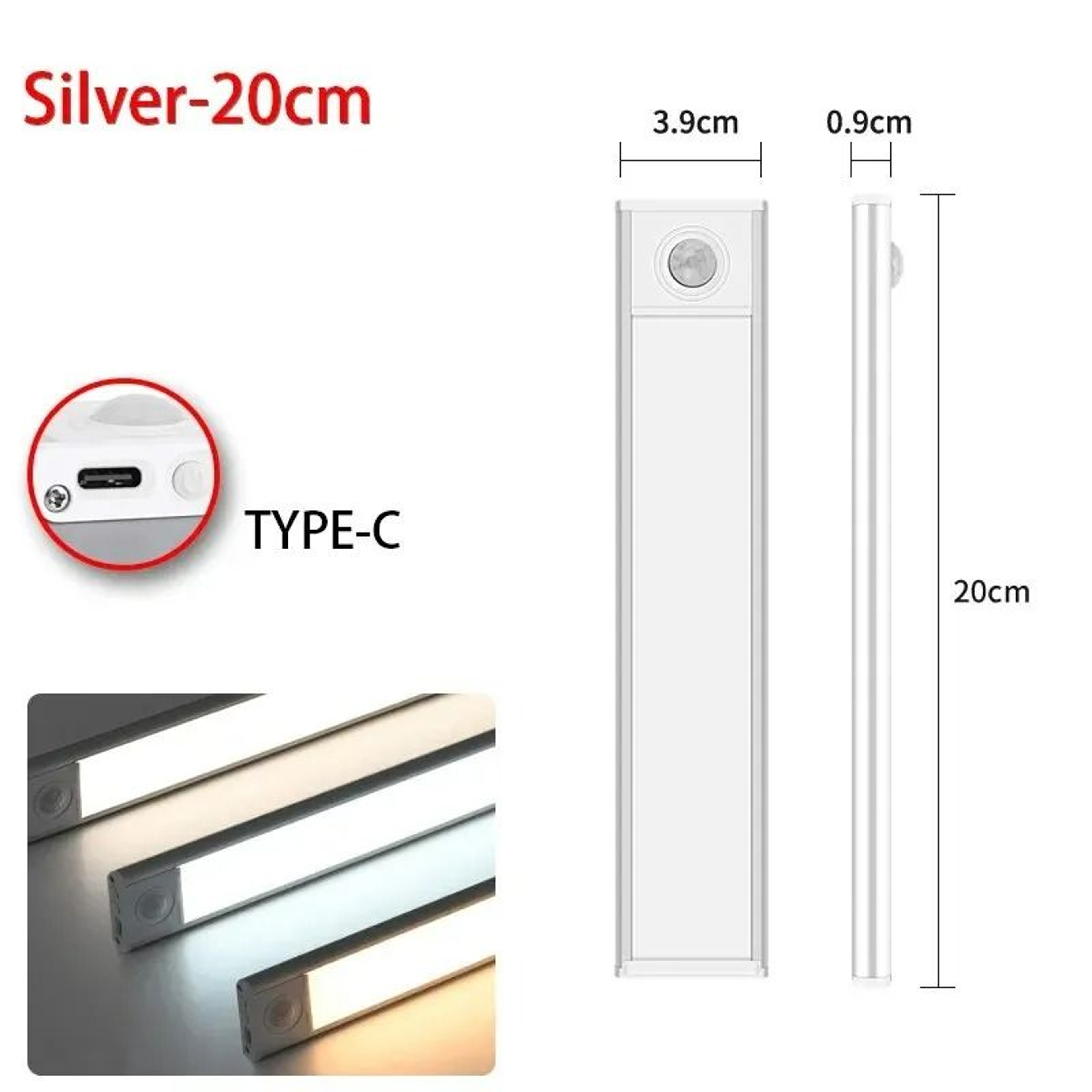UltraThin USBC Motion Sensor LED Cabinet Light Bar 6