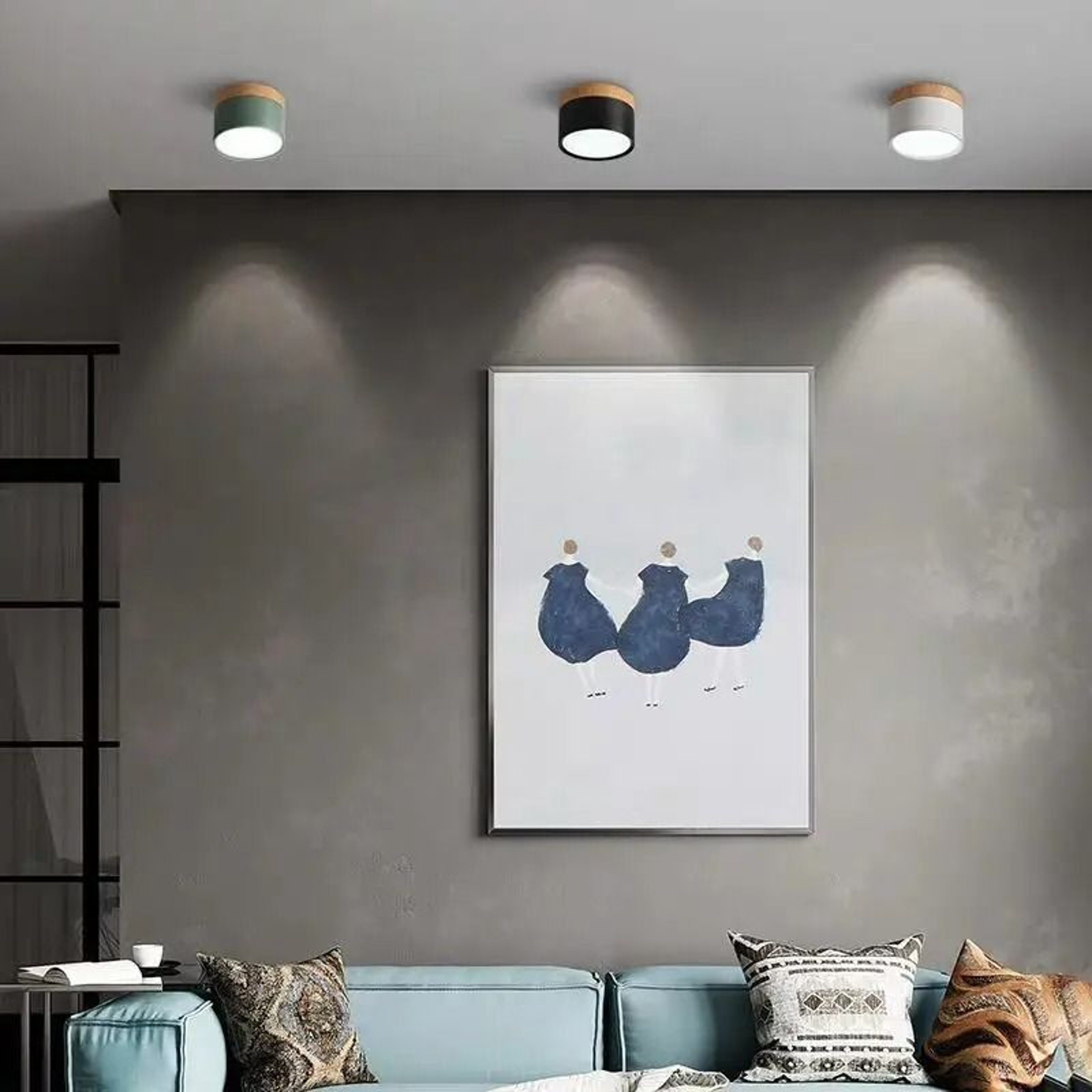 Modern Nordic Wood SurfaceMounted LED Ceiling Spotlight 6