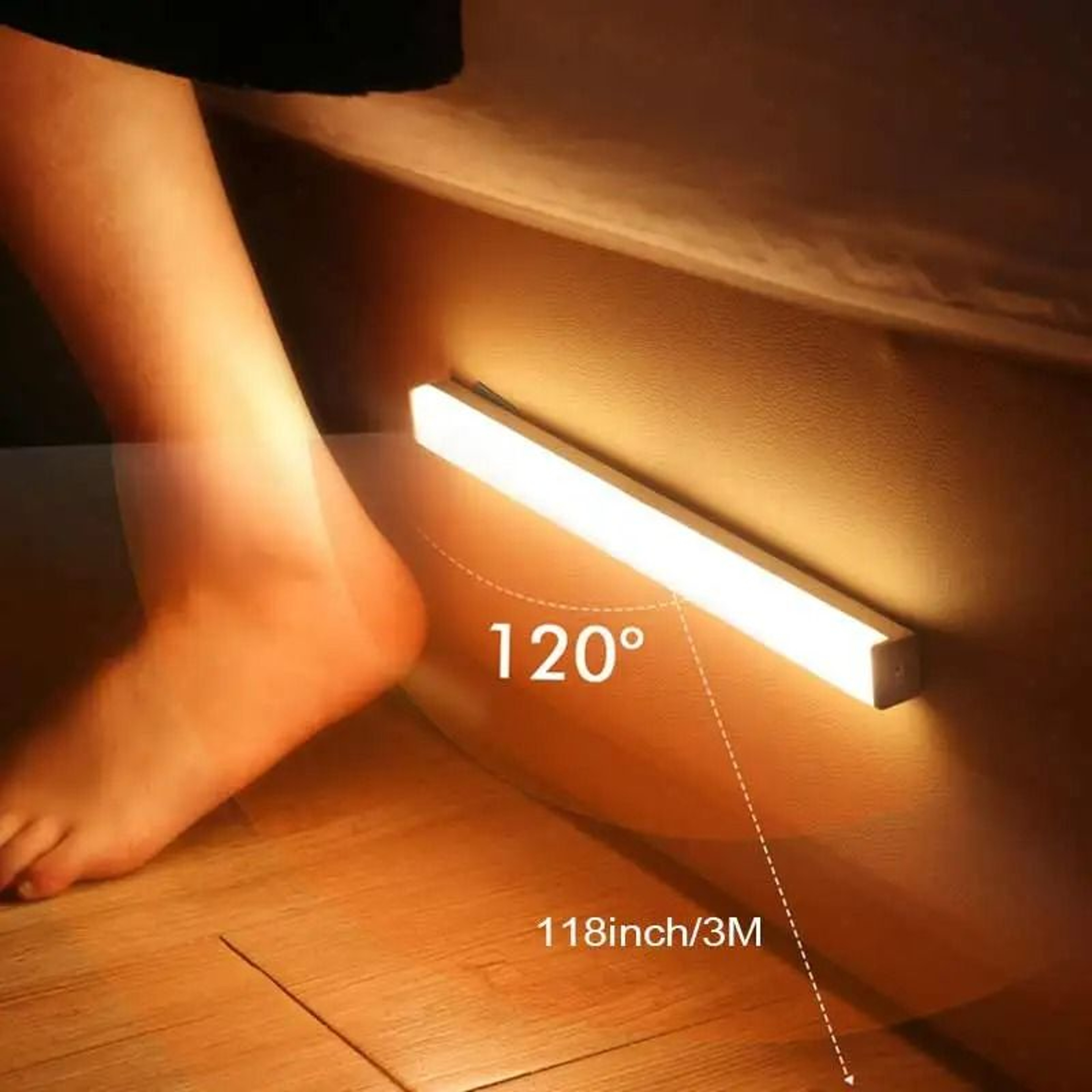 USB Rechargeable Motion Sensor LED UnderCabinet Light Bar 5