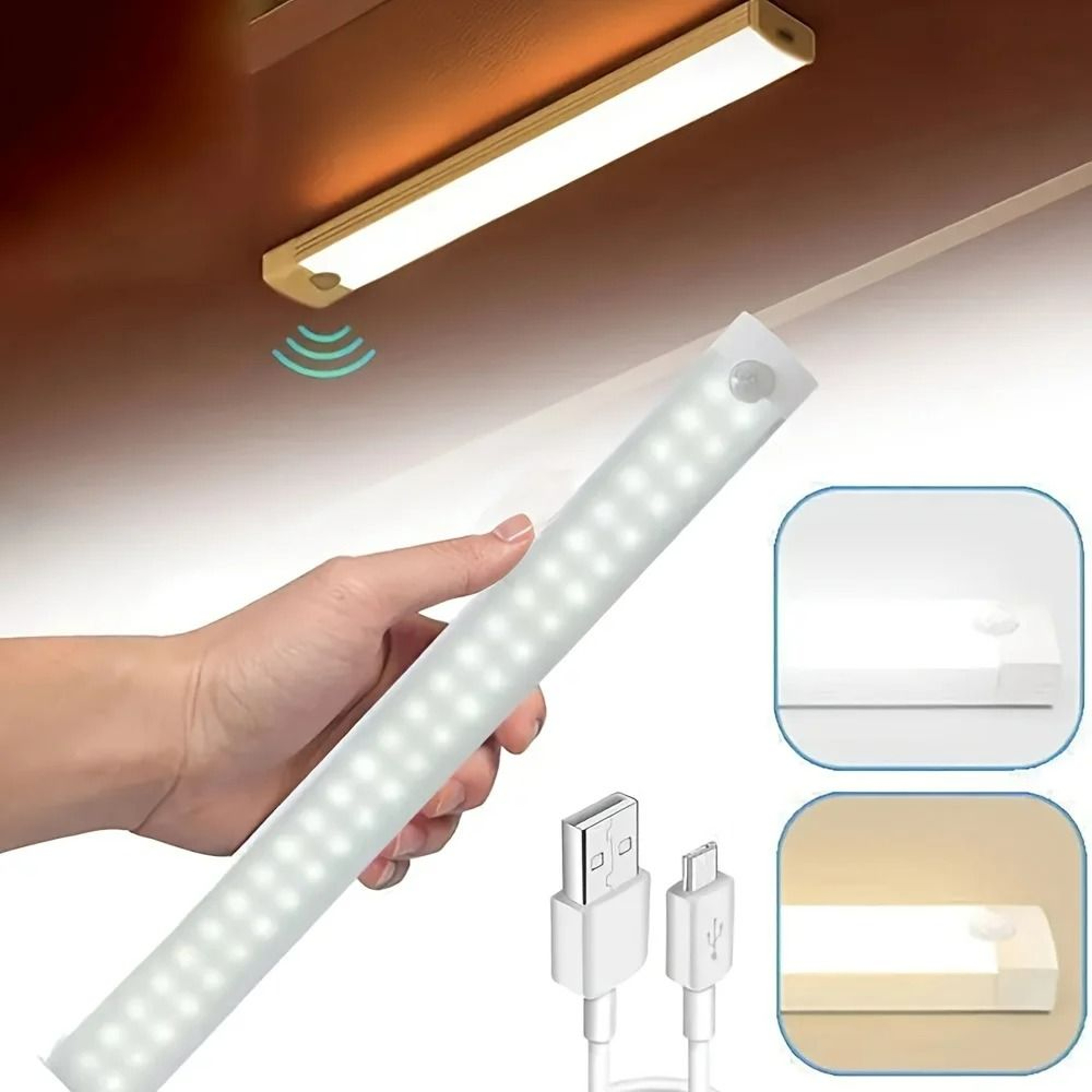 USB Rechargeable Motion Sensor LED UnderCabinet Light Bar 1
