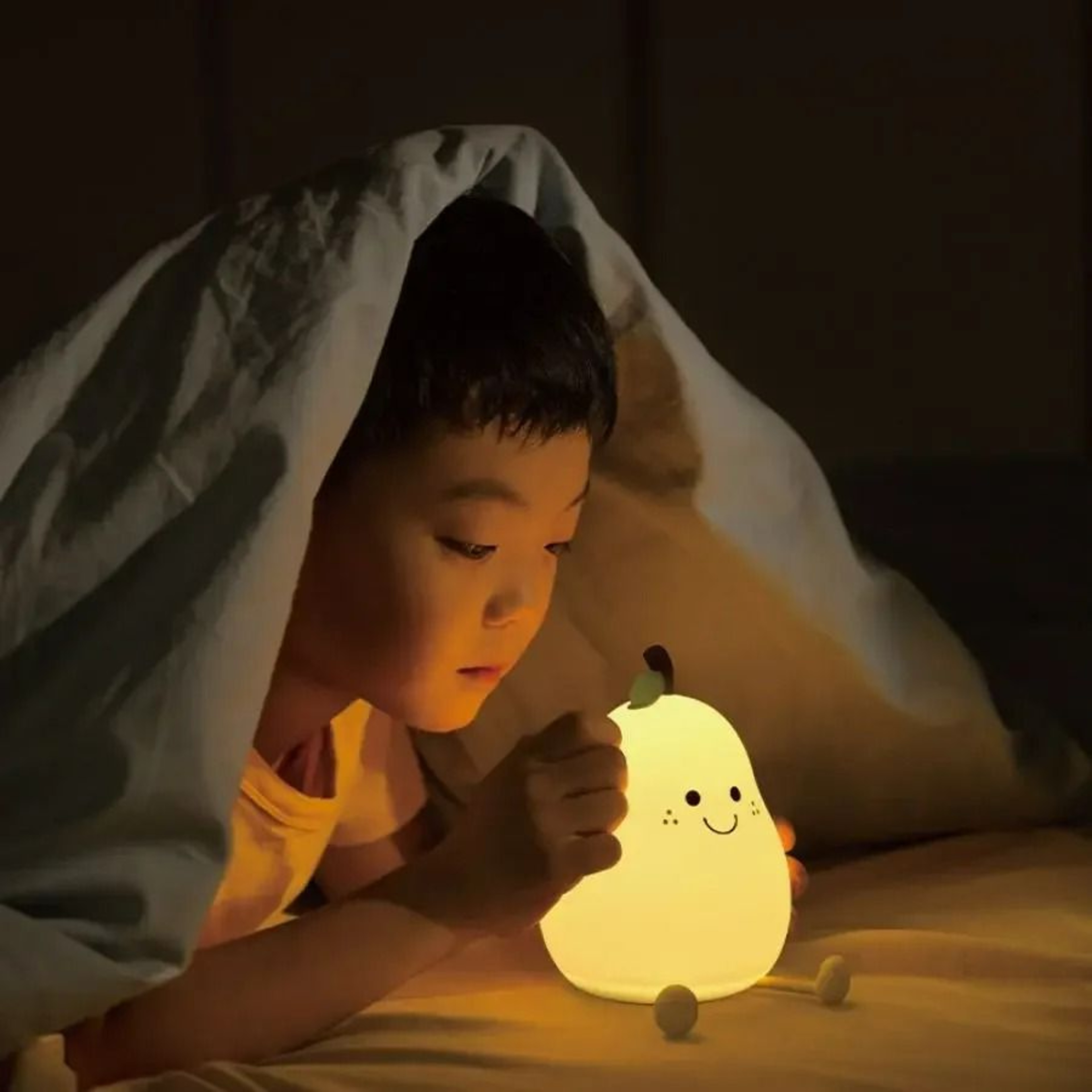 Cute Pear Fruit Silicone 7Color LED Night Light 4