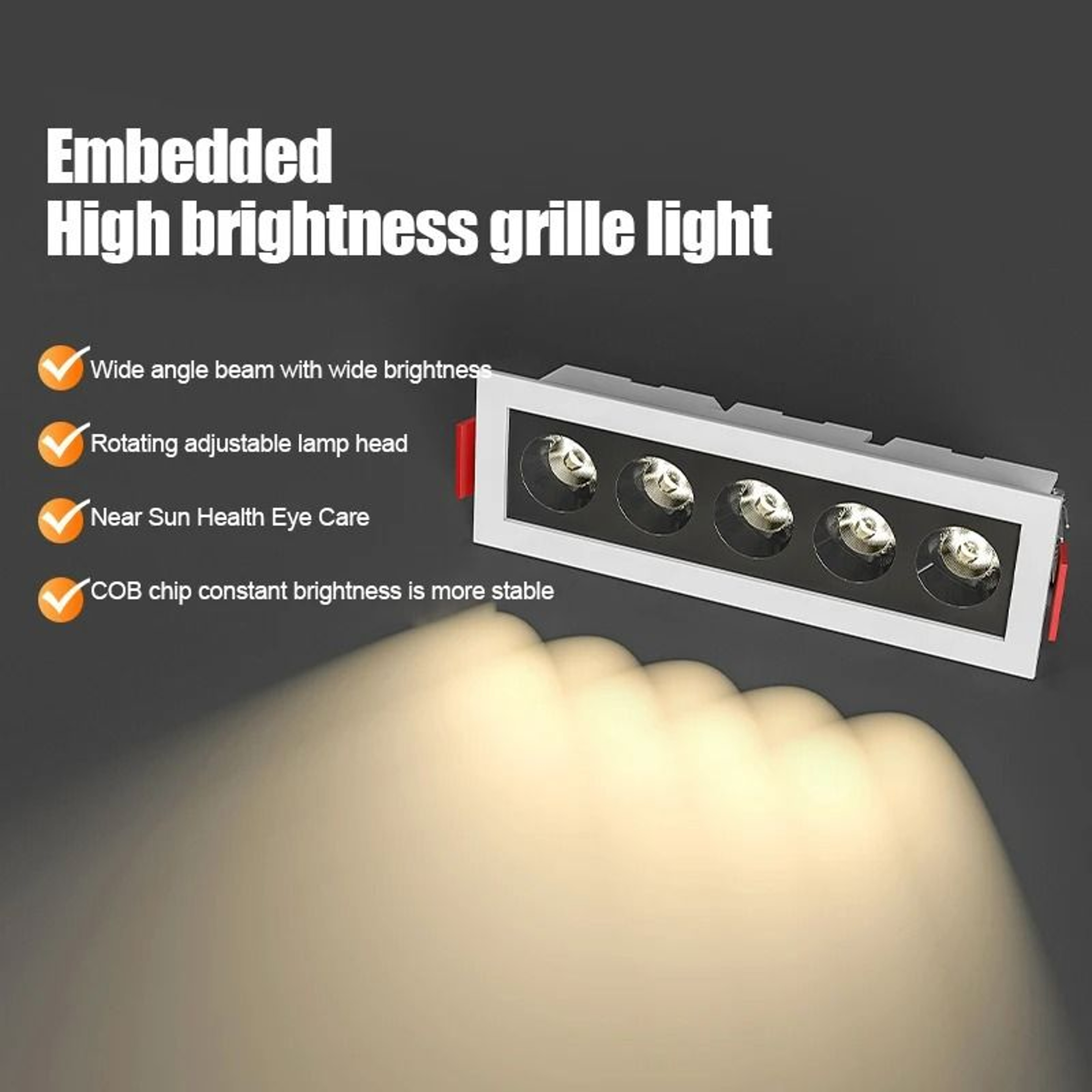 Embedded Recessed LED Grille Line Light Spotlight 4