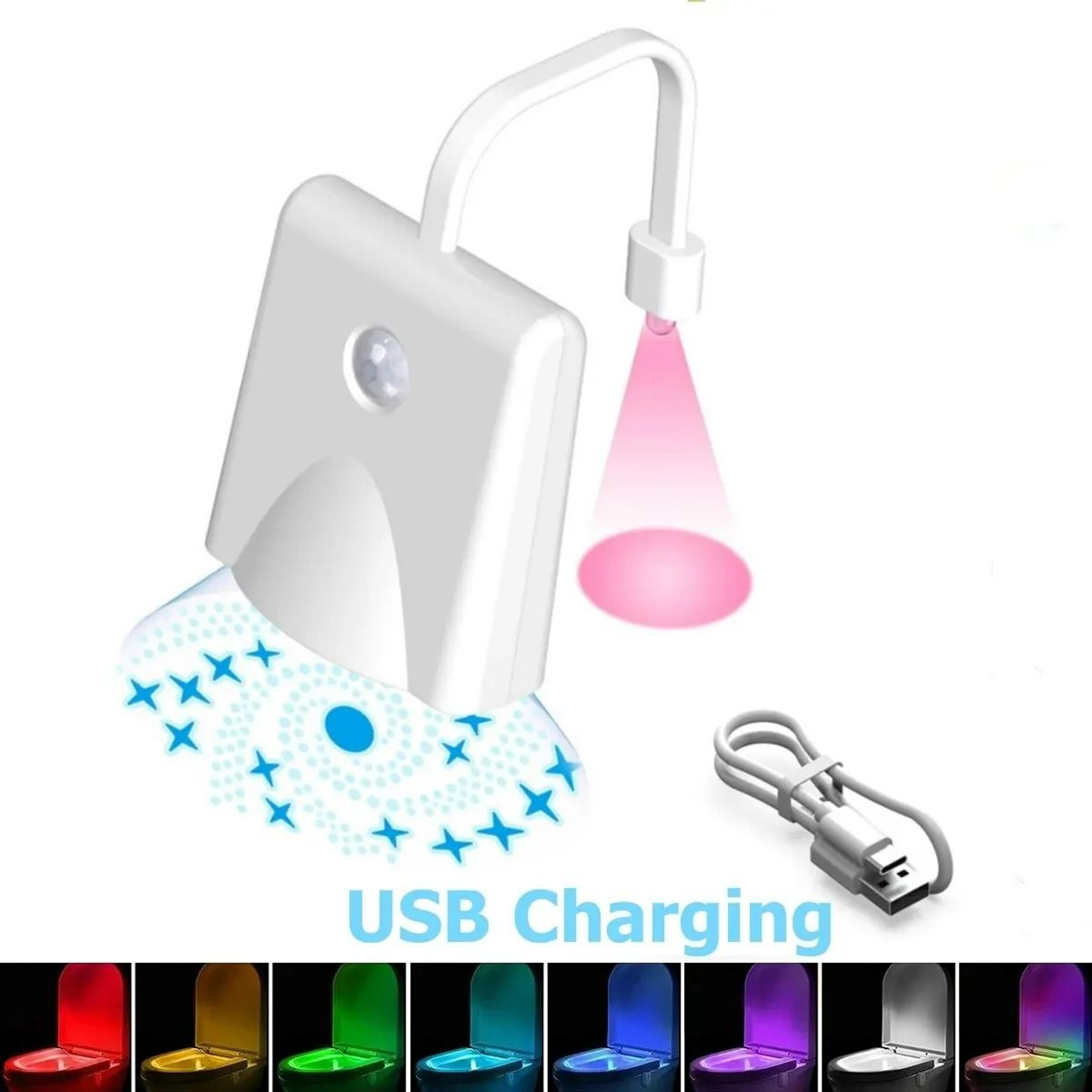 Rechargeable Motion Sensor Toilet Night Light  Projection Lamp 3