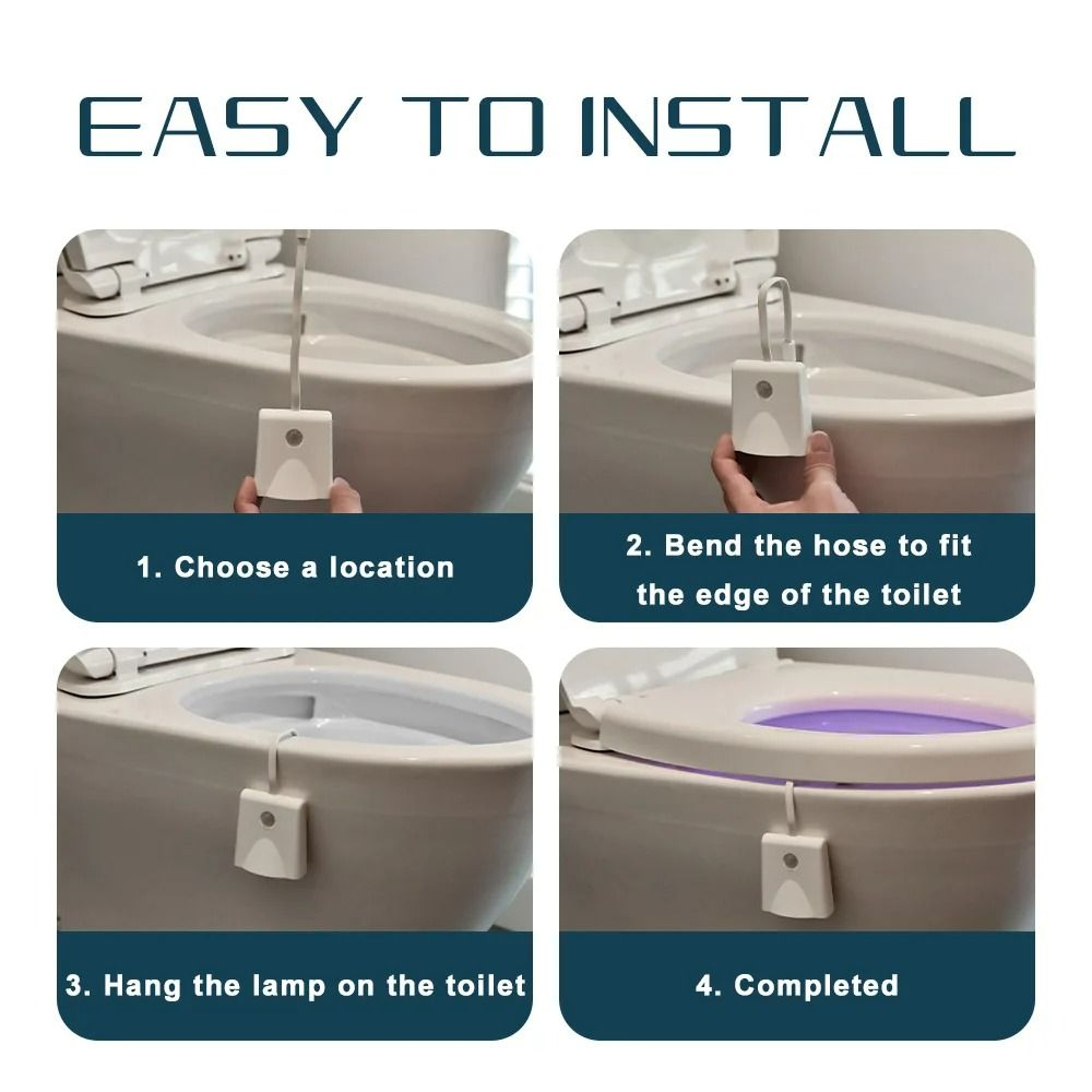 Rechargeable Motion Sensor Toilet Night Light  Projection Lamp 6