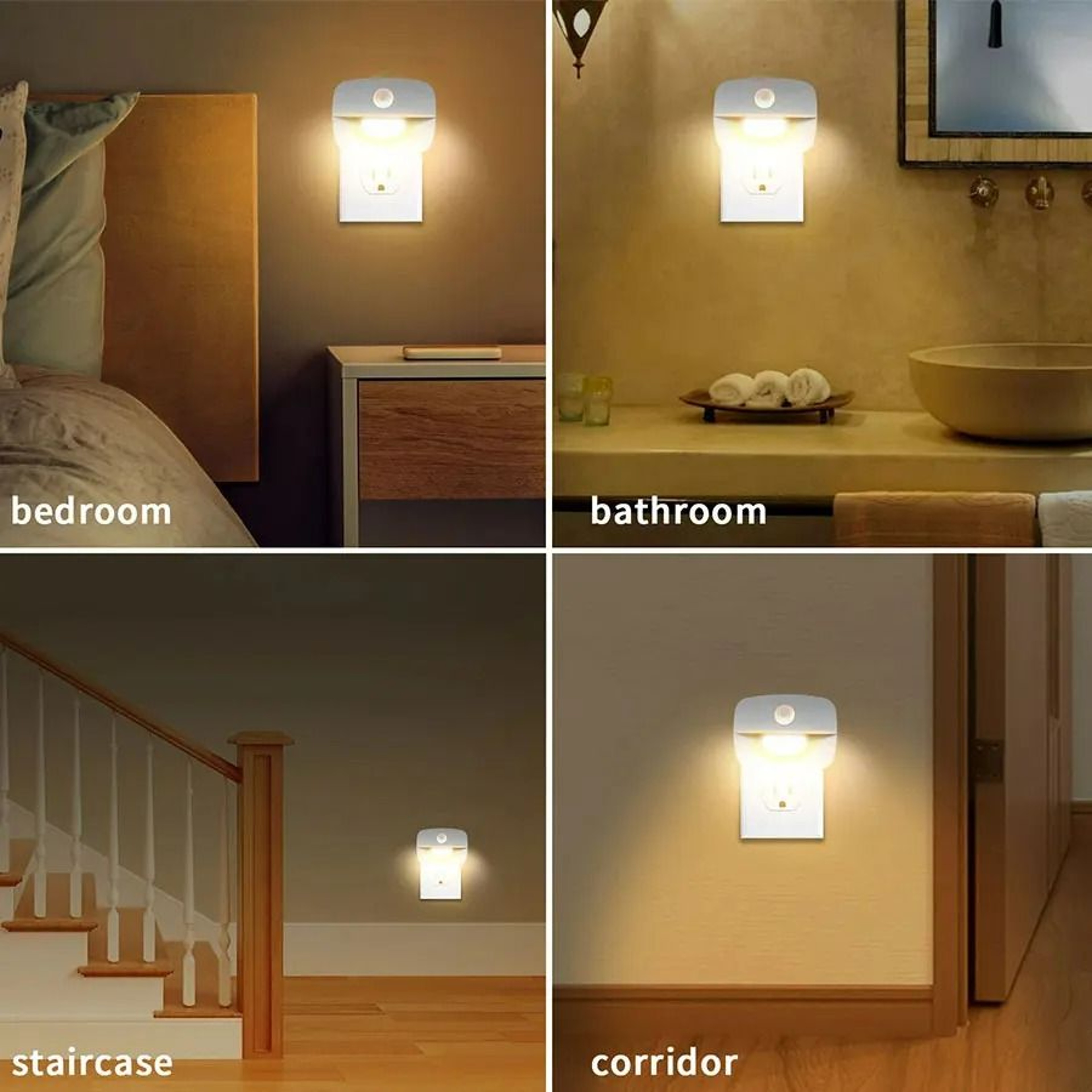 Plugin Motion Sensor LED Night Light With 3 Modes US Plug 5