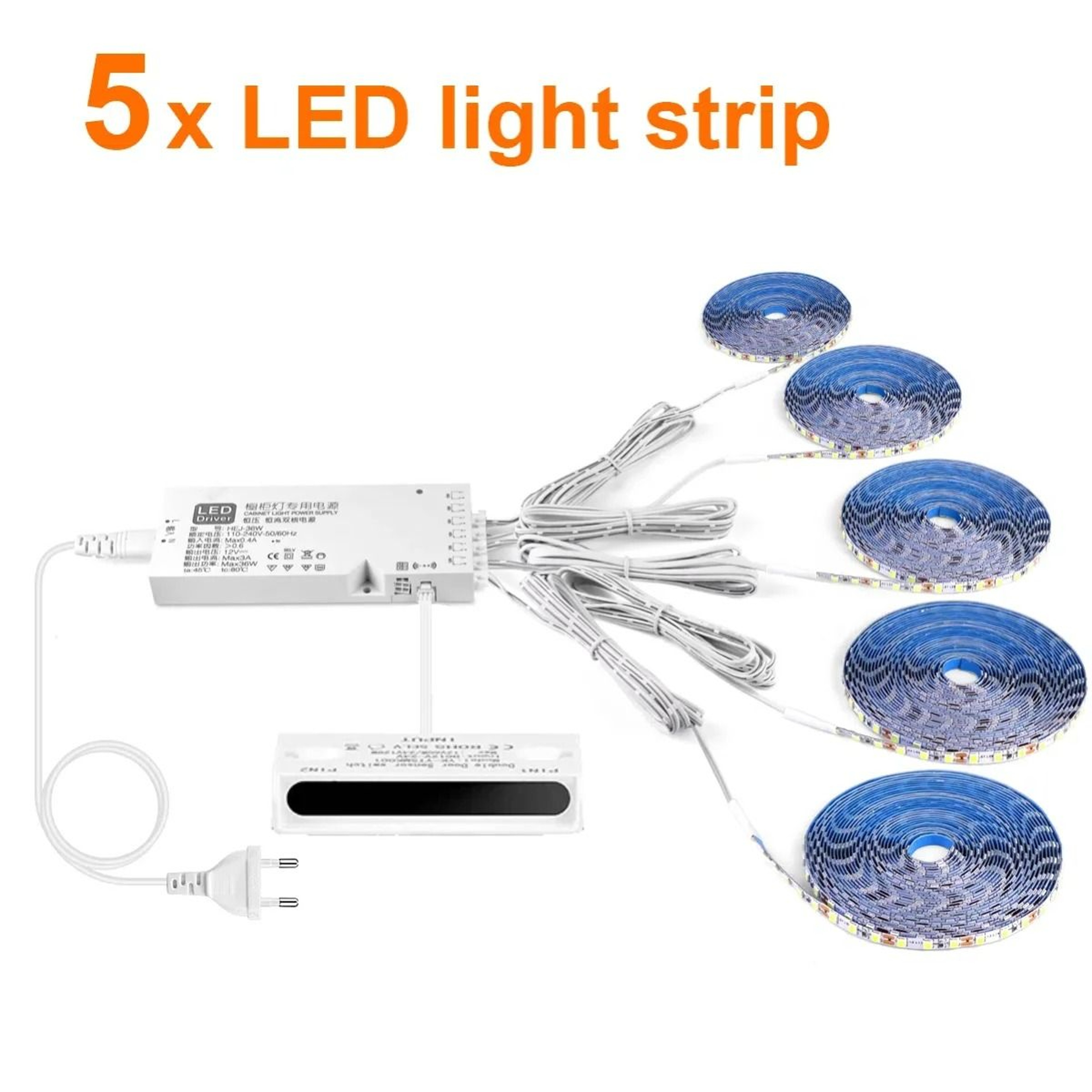 5Piece LED Strip Set With Smart Door Sensor Switch 7