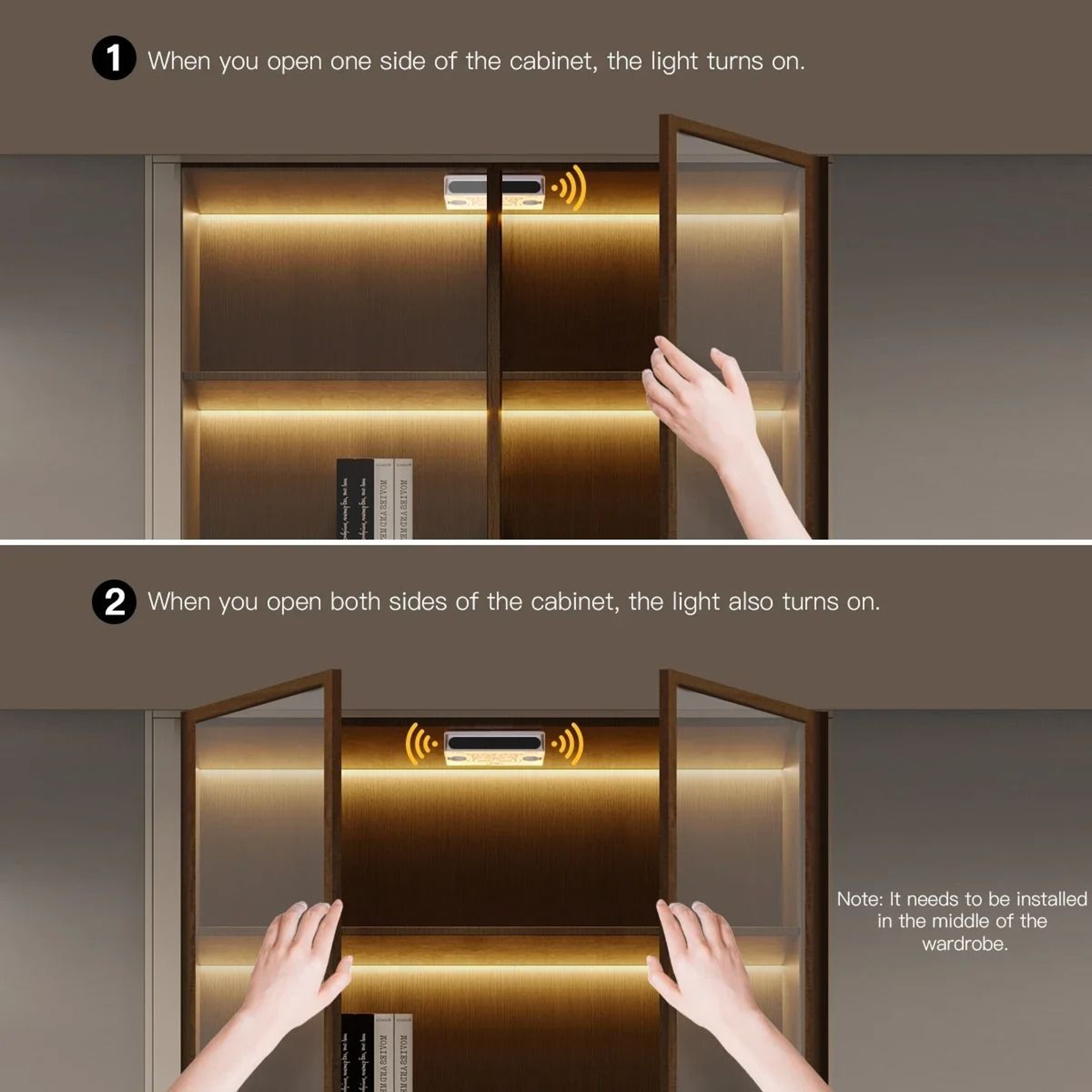 5Piece LED Strip Set With Smart Door Sensor Switch 3