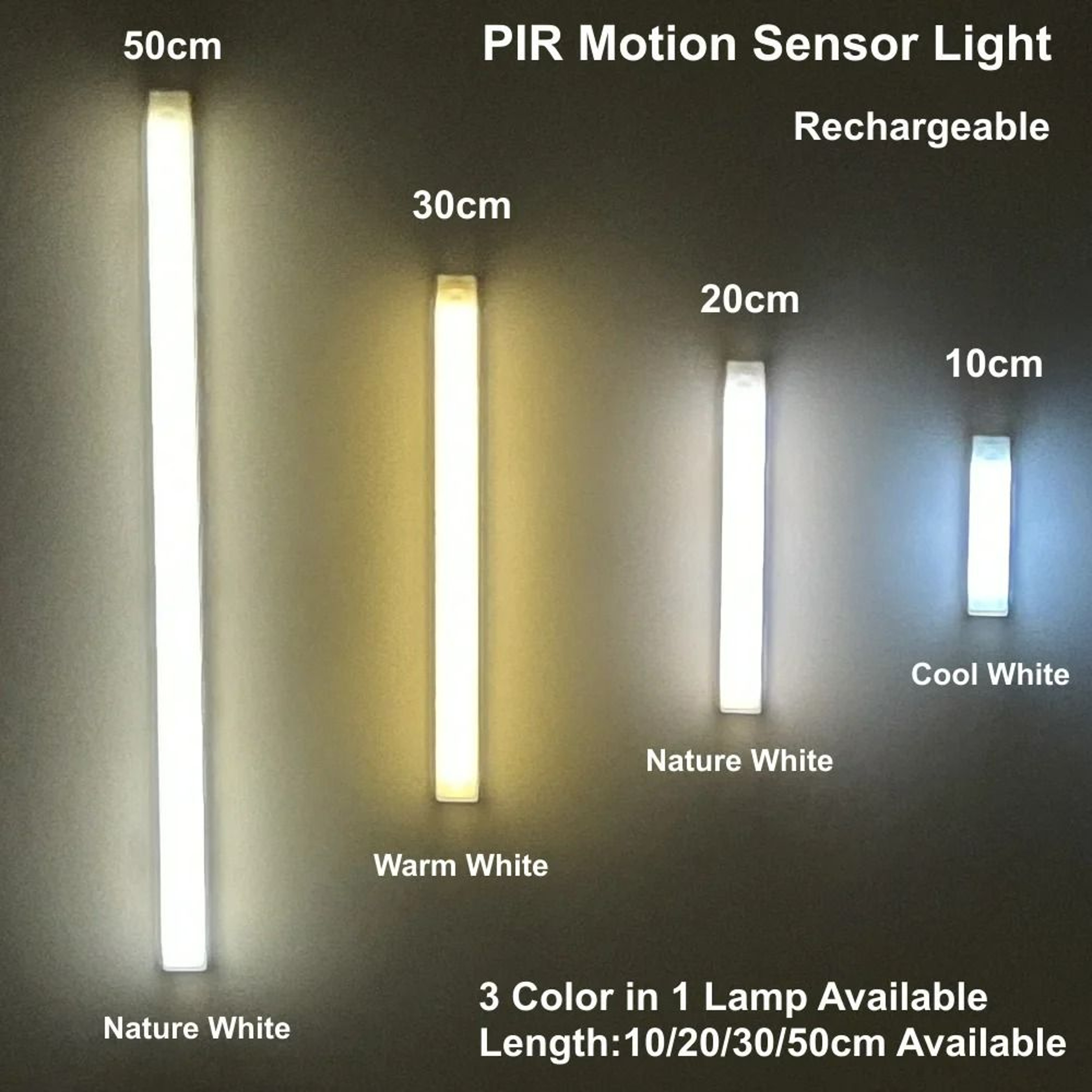 Rechargeable Motion Sensor LED UnderCabinet Light Bar 1
