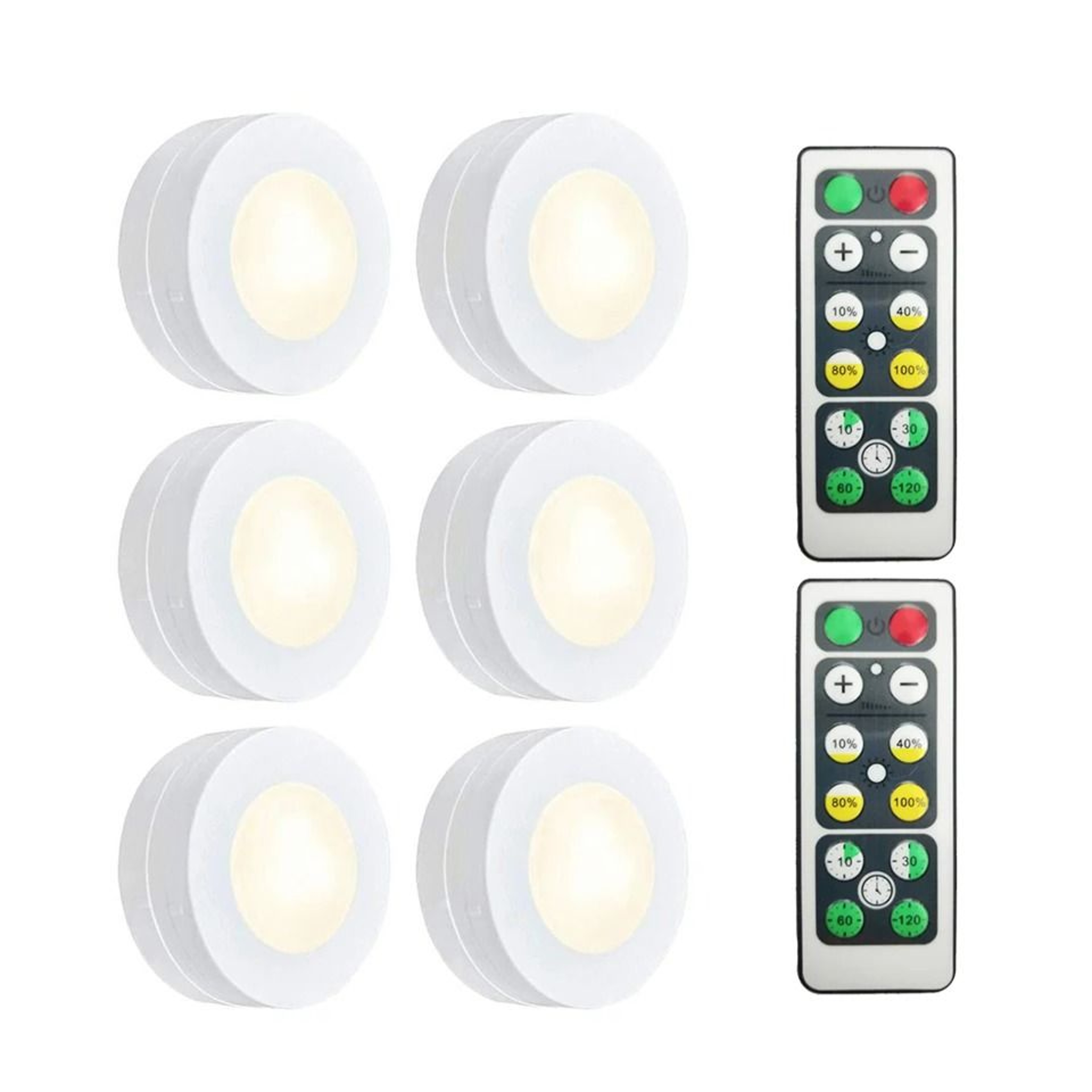 Dimmable Touch Sensor LED Puck Lights With Remote Control 3 Pack 1