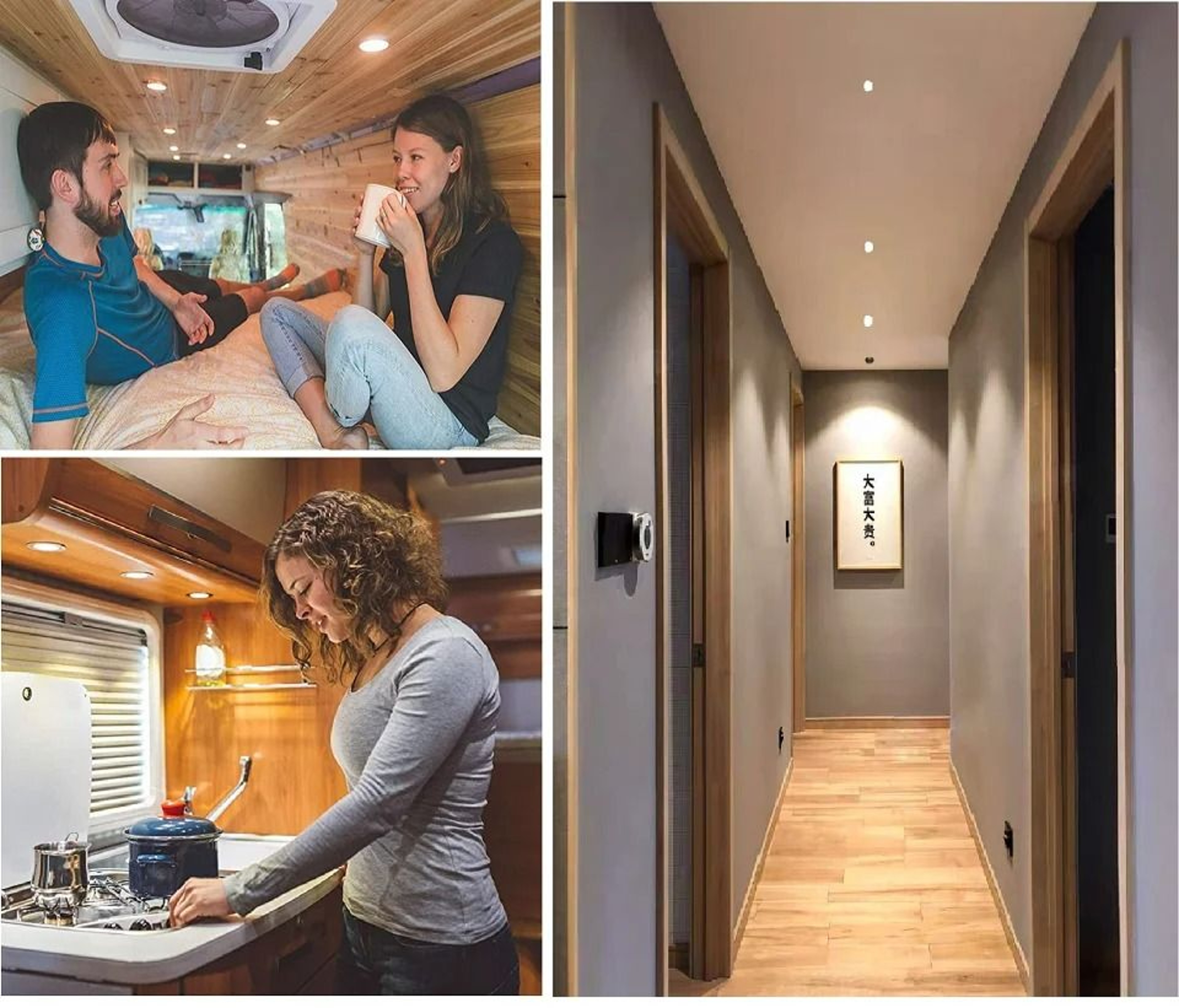 5V USB LED Caravan  Cabinet Spot Puck Light With Switch 4