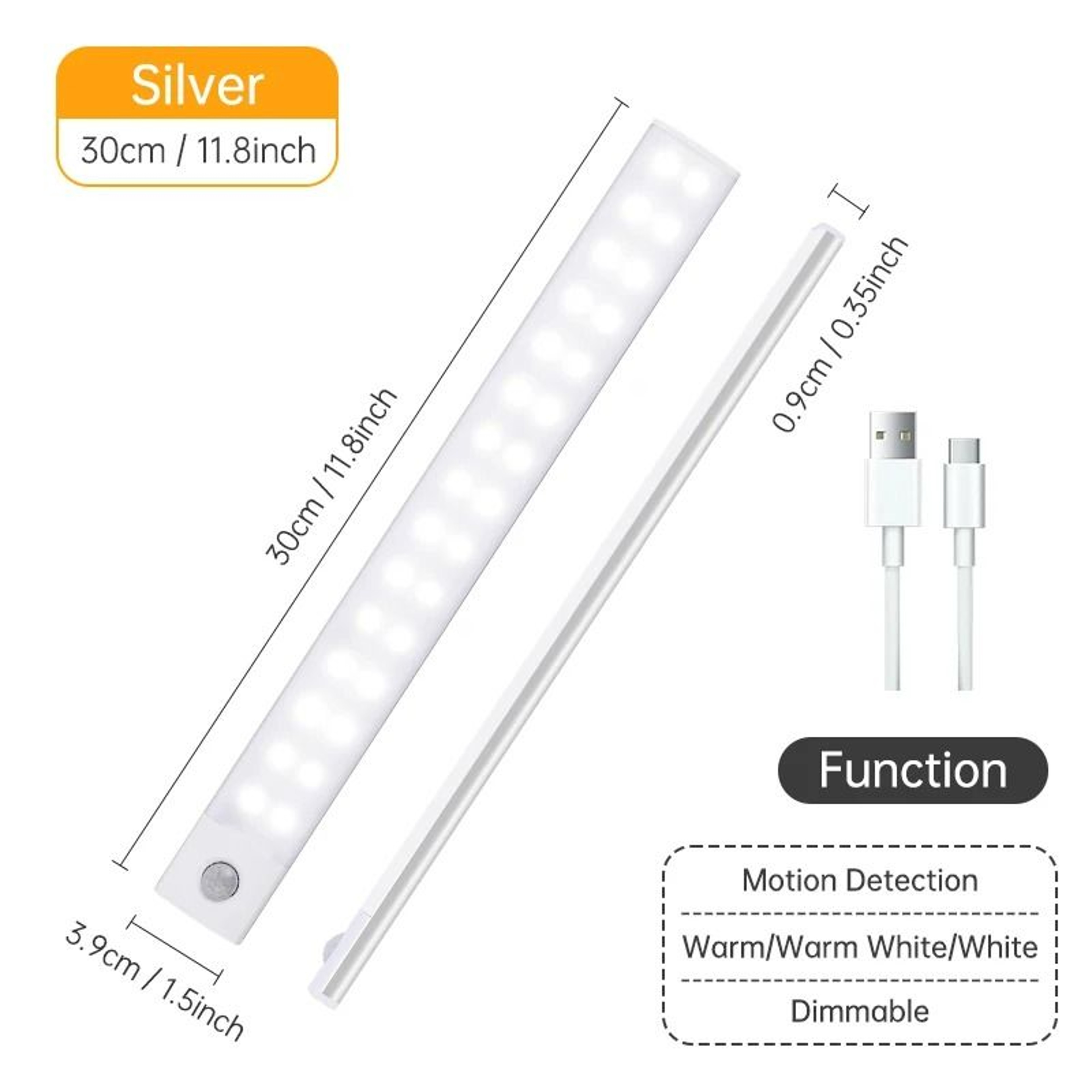 Elite Rechargeable Motion Sensor LED UnderCabinet Light Bar 11