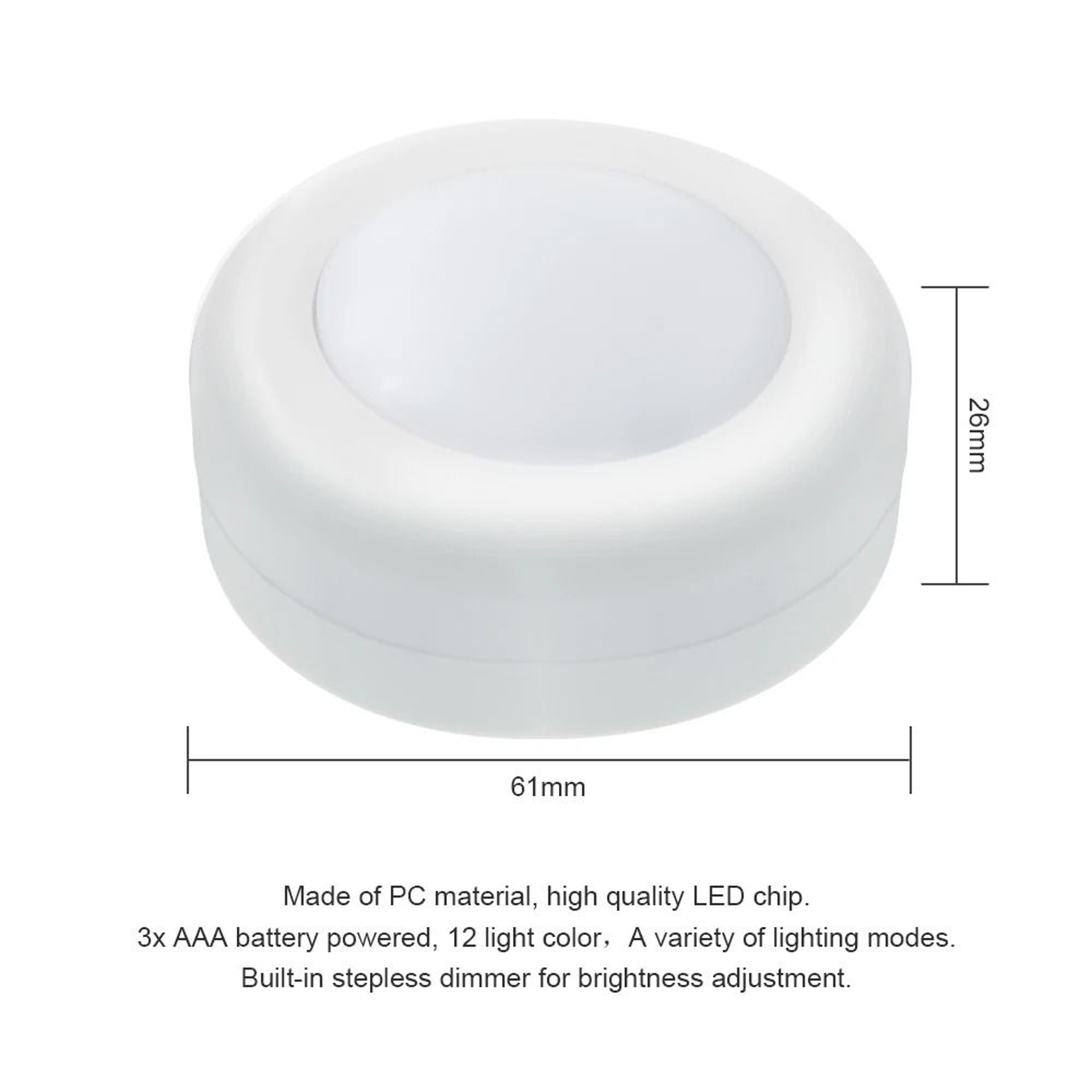 Wireless RGBW LED Puck Light With Remote Control 1