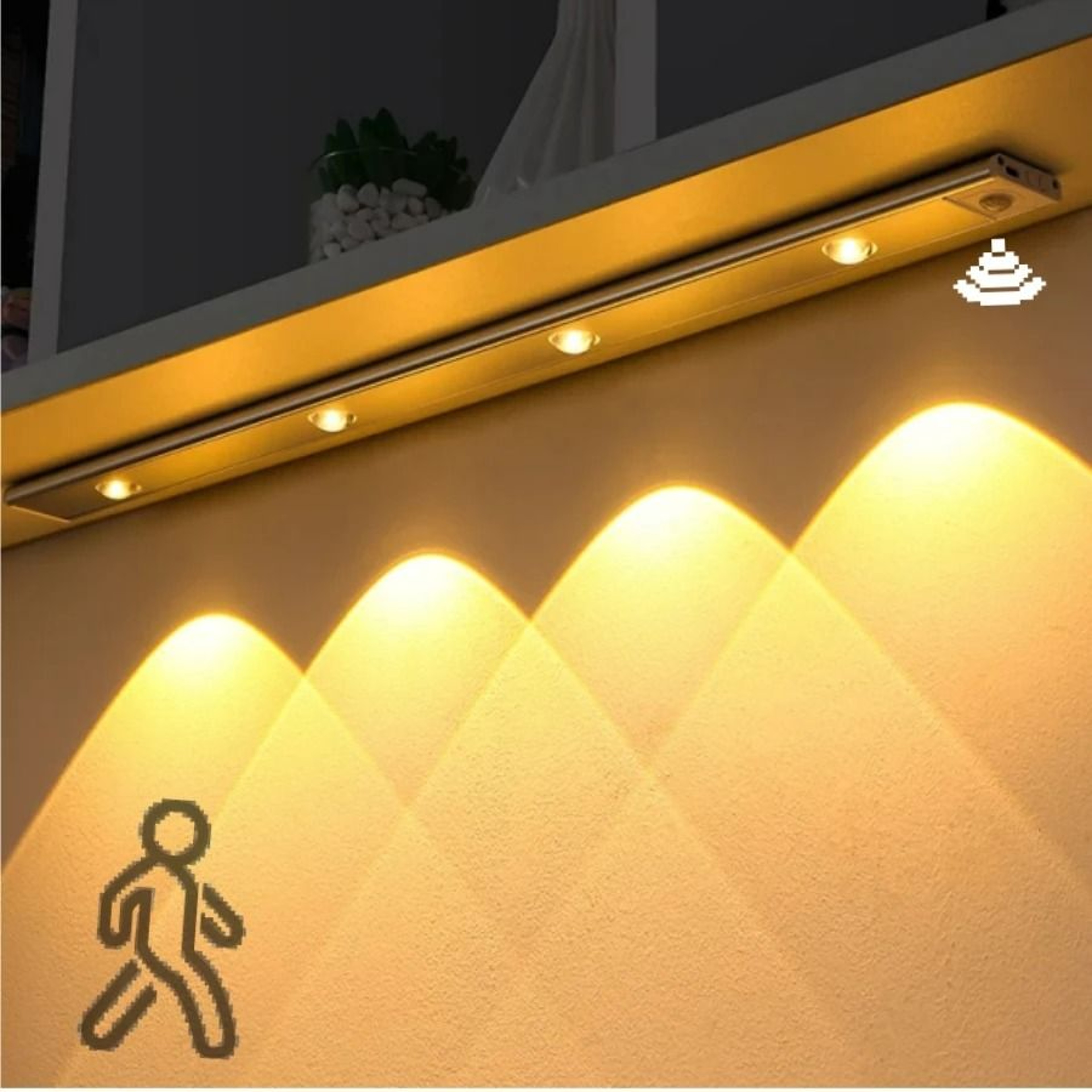 Rechargeable UltraThin Motion Sensor LED Cabinet Light Bar 1