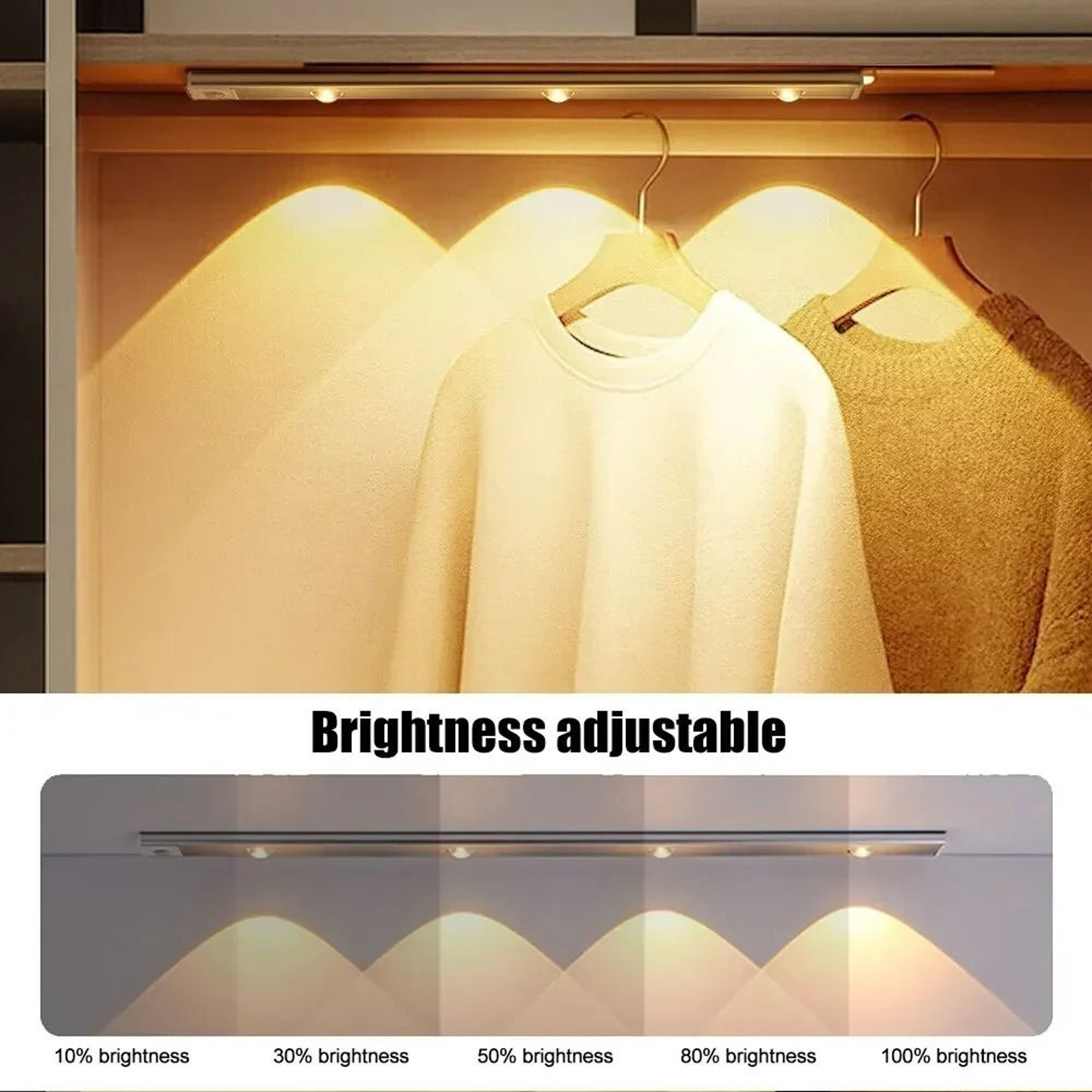 Rechargeable UltraThin Motion Sensor LED Cabinet Light Bar 4