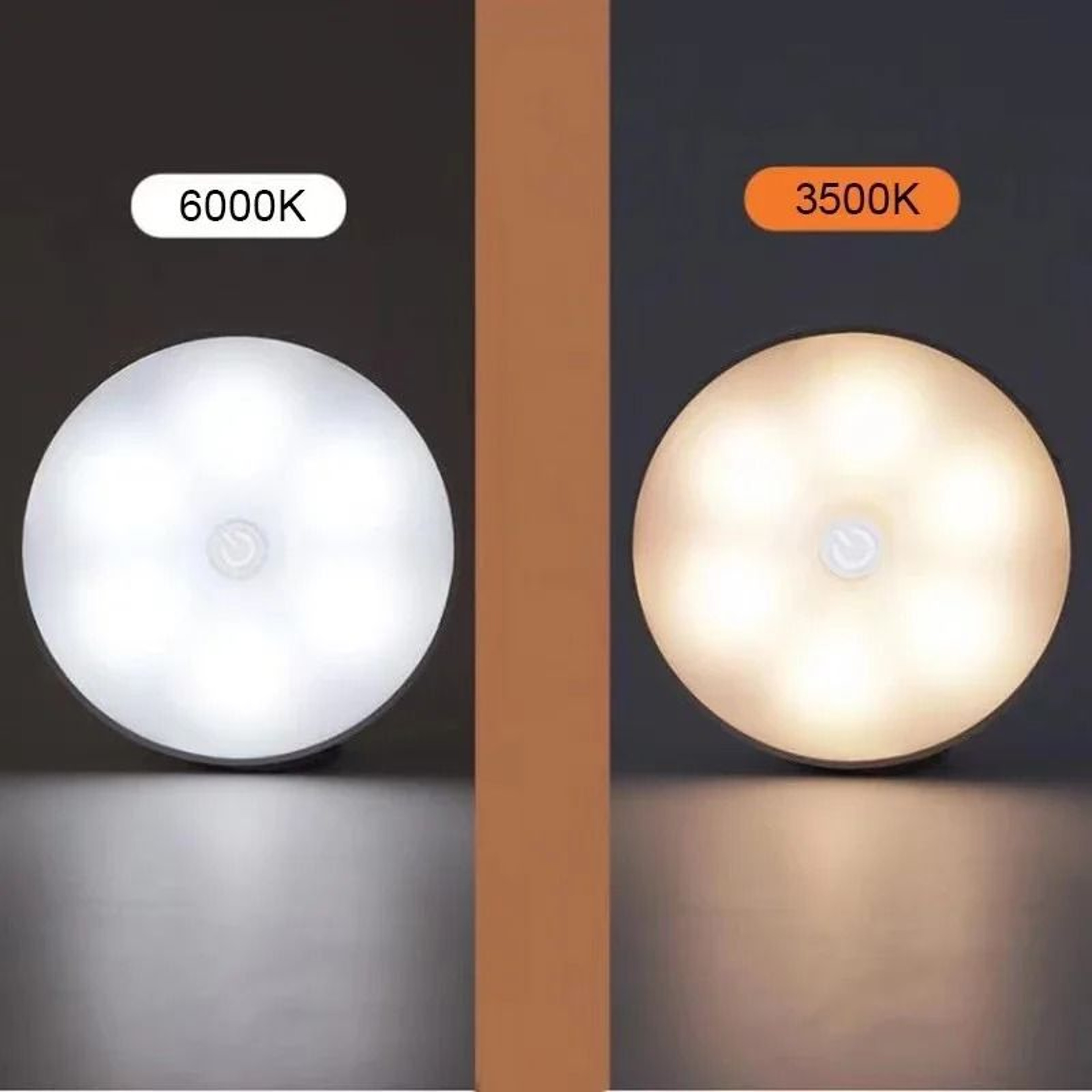 3Color Adjustable Wireless LED Closet Light 2Pack USB Rechargeable Cabinet Night Lamp 6