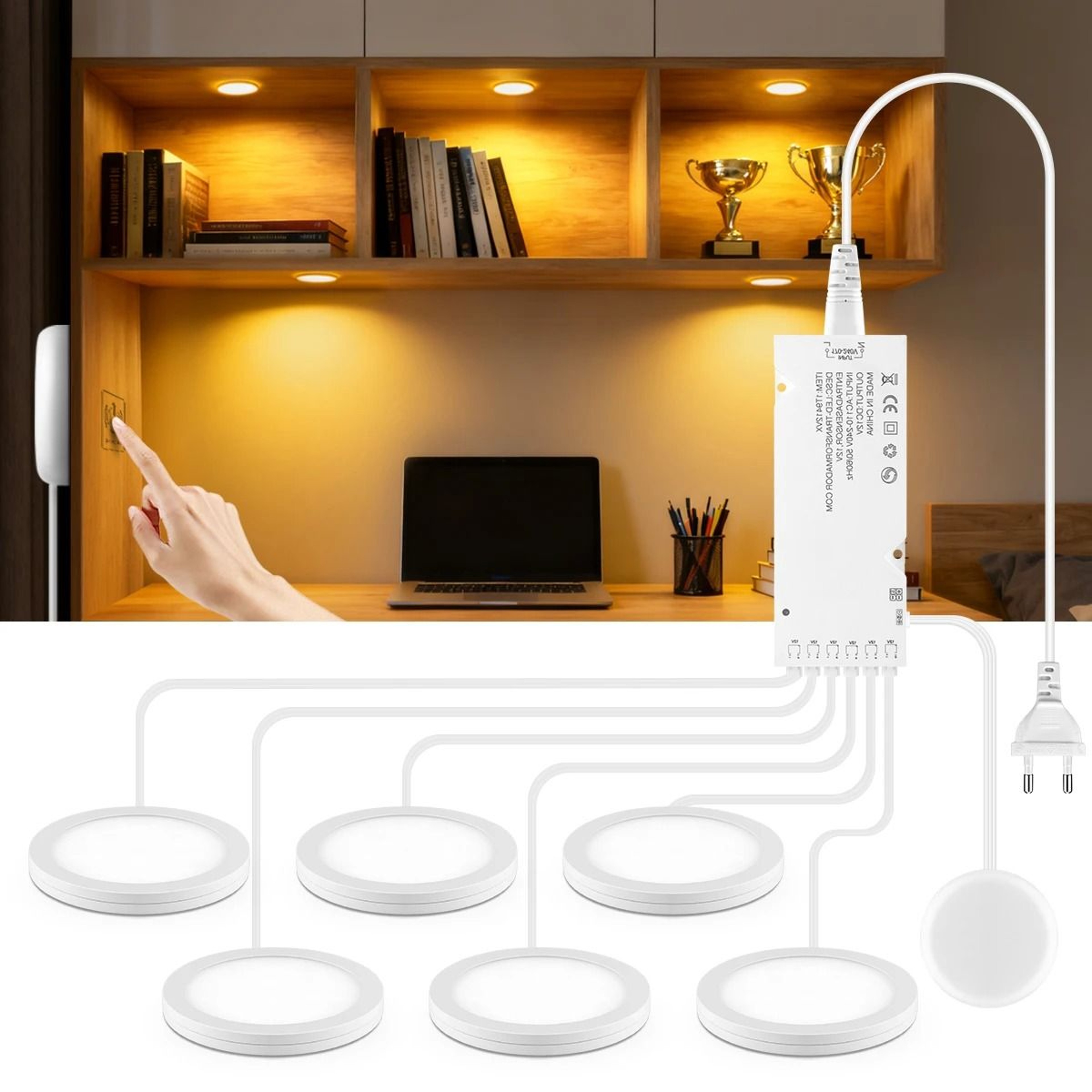 Mini Aluminum Dimmable LED Under Cabinet Light Set Touch Sensor Ceiling Lamp 0