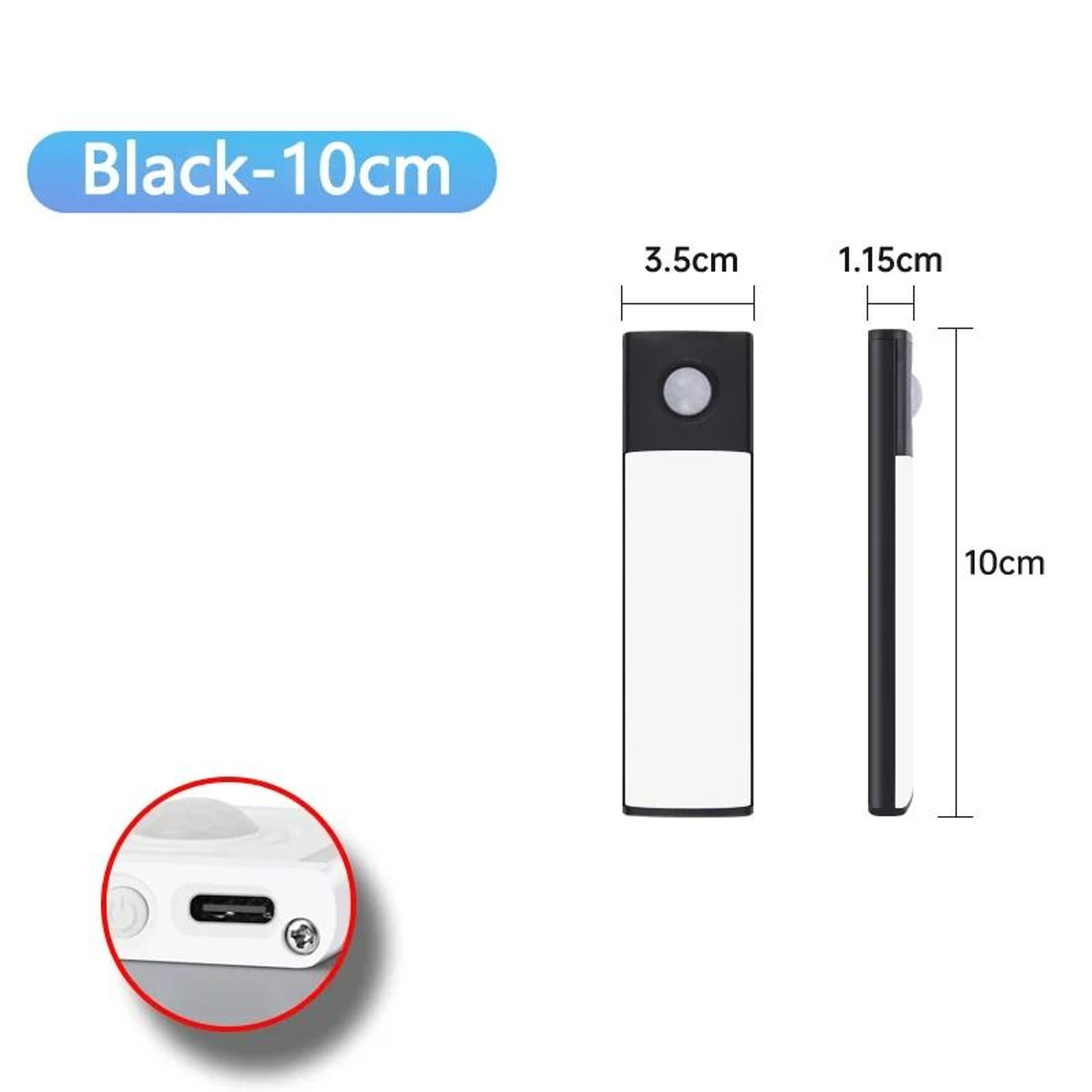 Wireless Motion Sensor LED Under Cabinet Light Bar USB Rechargeable Wall Lamp 7