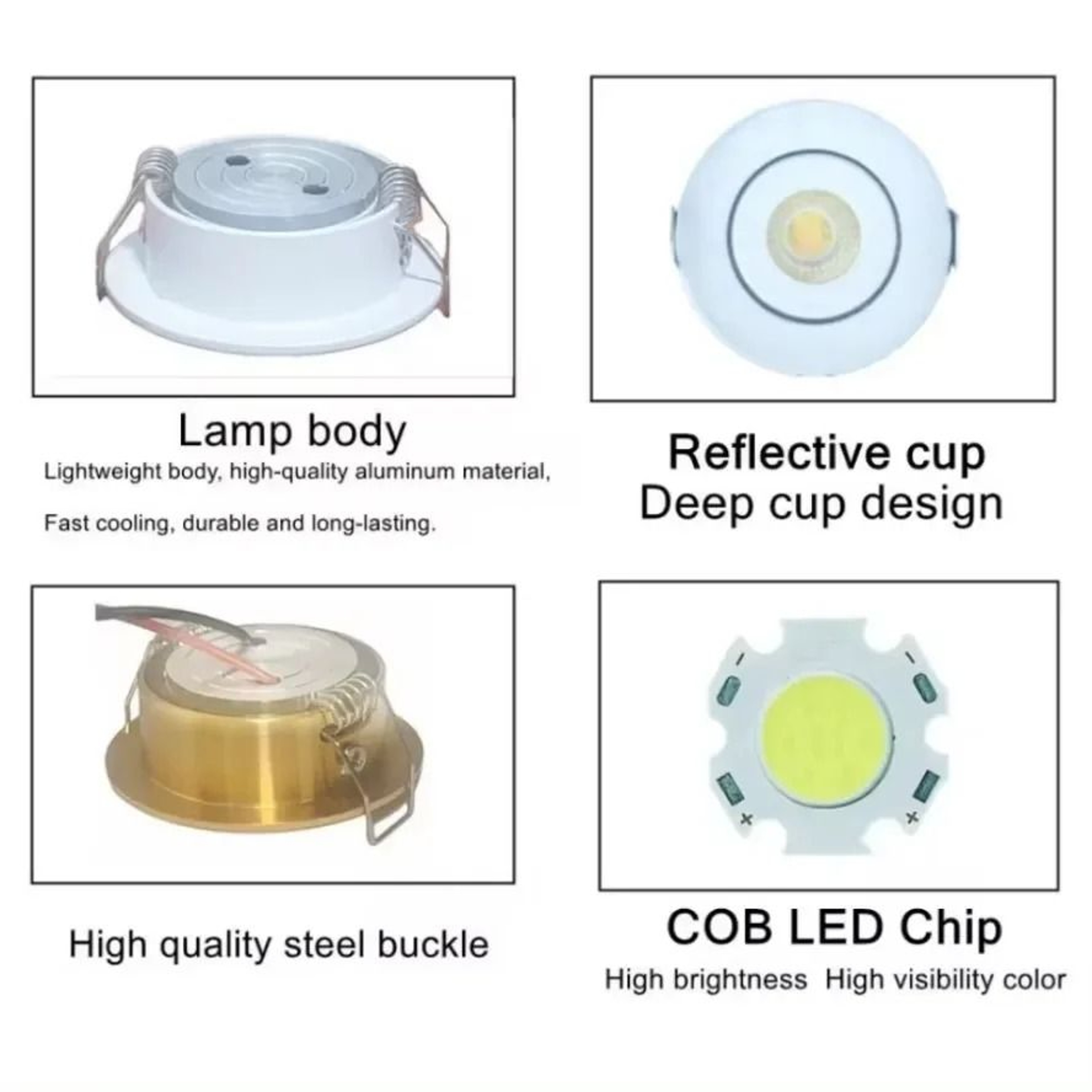 Mini 12V COB LED Recessed Downlight Adjustable Cabinet Spotlight 5
