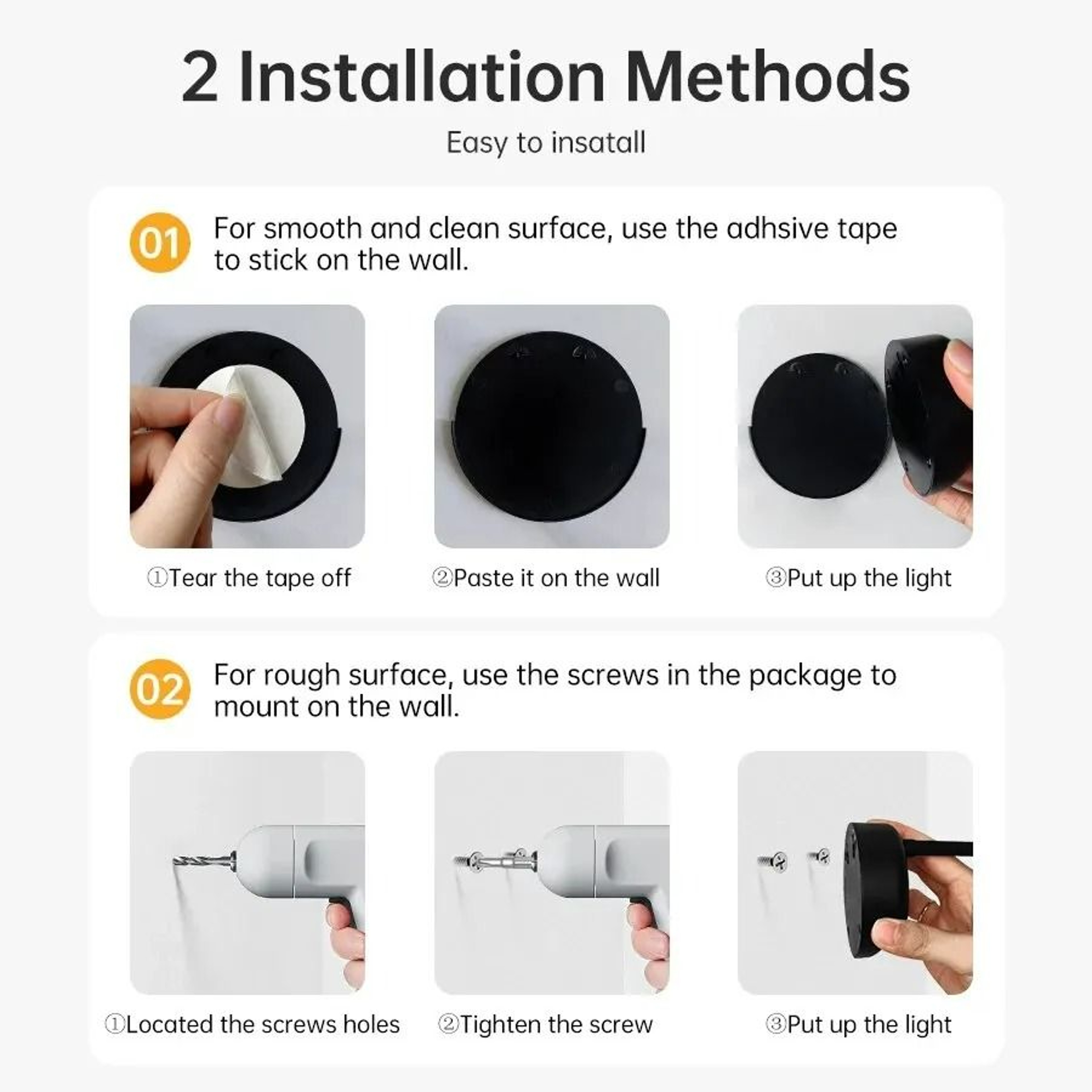 Wireless Motion Sensor LED Wall Sconce USB Rechargeable Indoor Night Light 6
