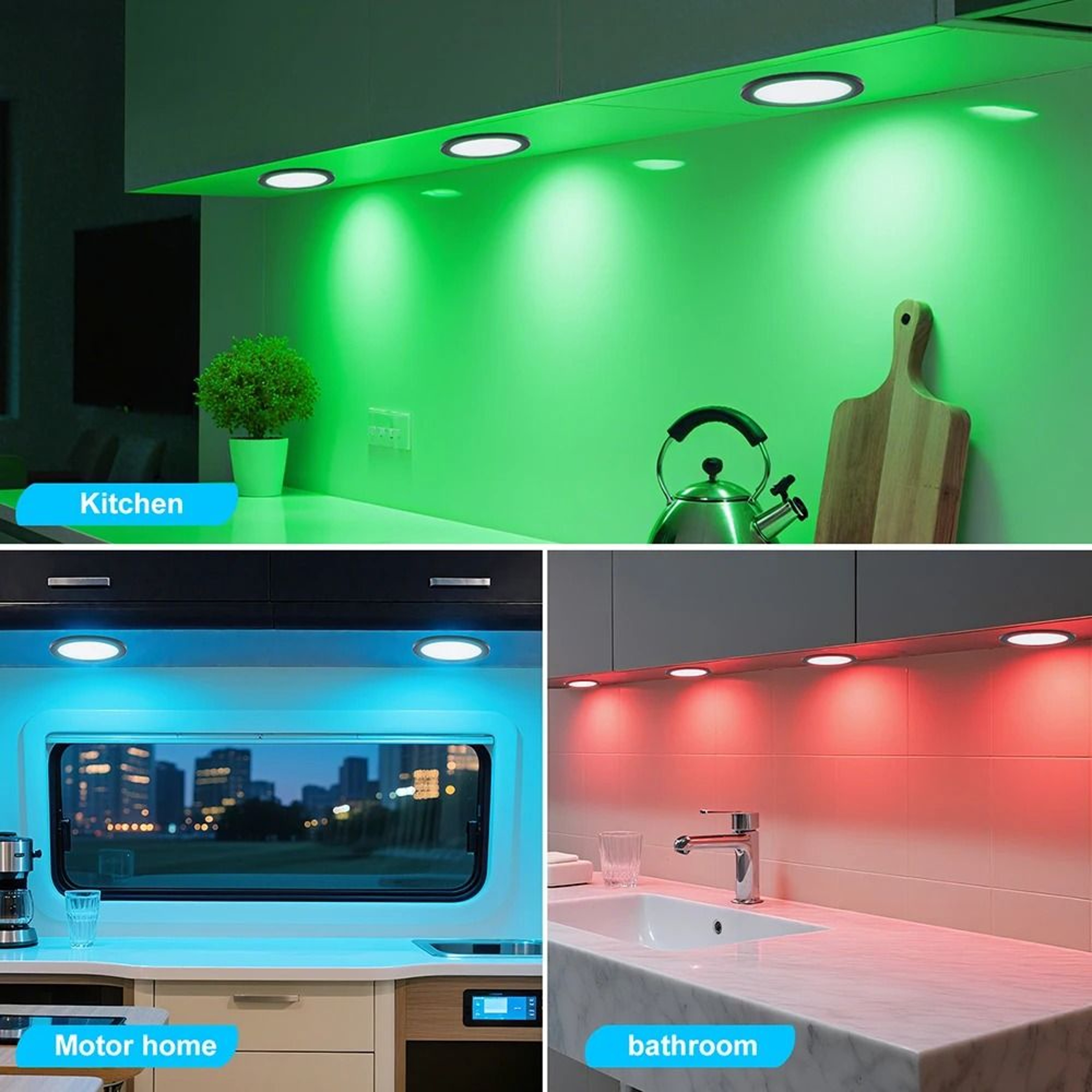 RGB LED Under Cabinet Spotlight Kit 24Key Remote 5V USB Accent Light 5