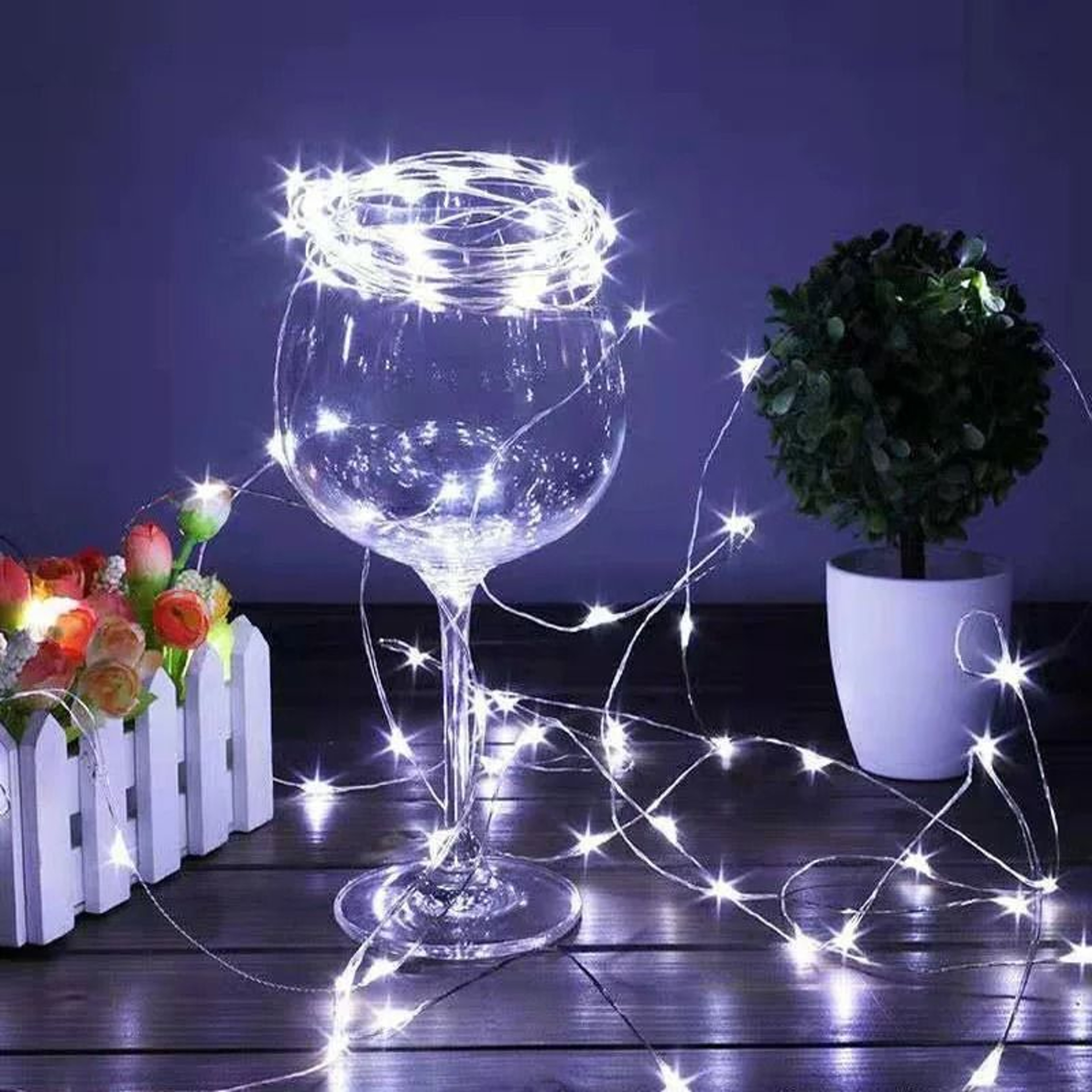 BatteryPowered Silver Wire Fairy LED Light String Garland 6