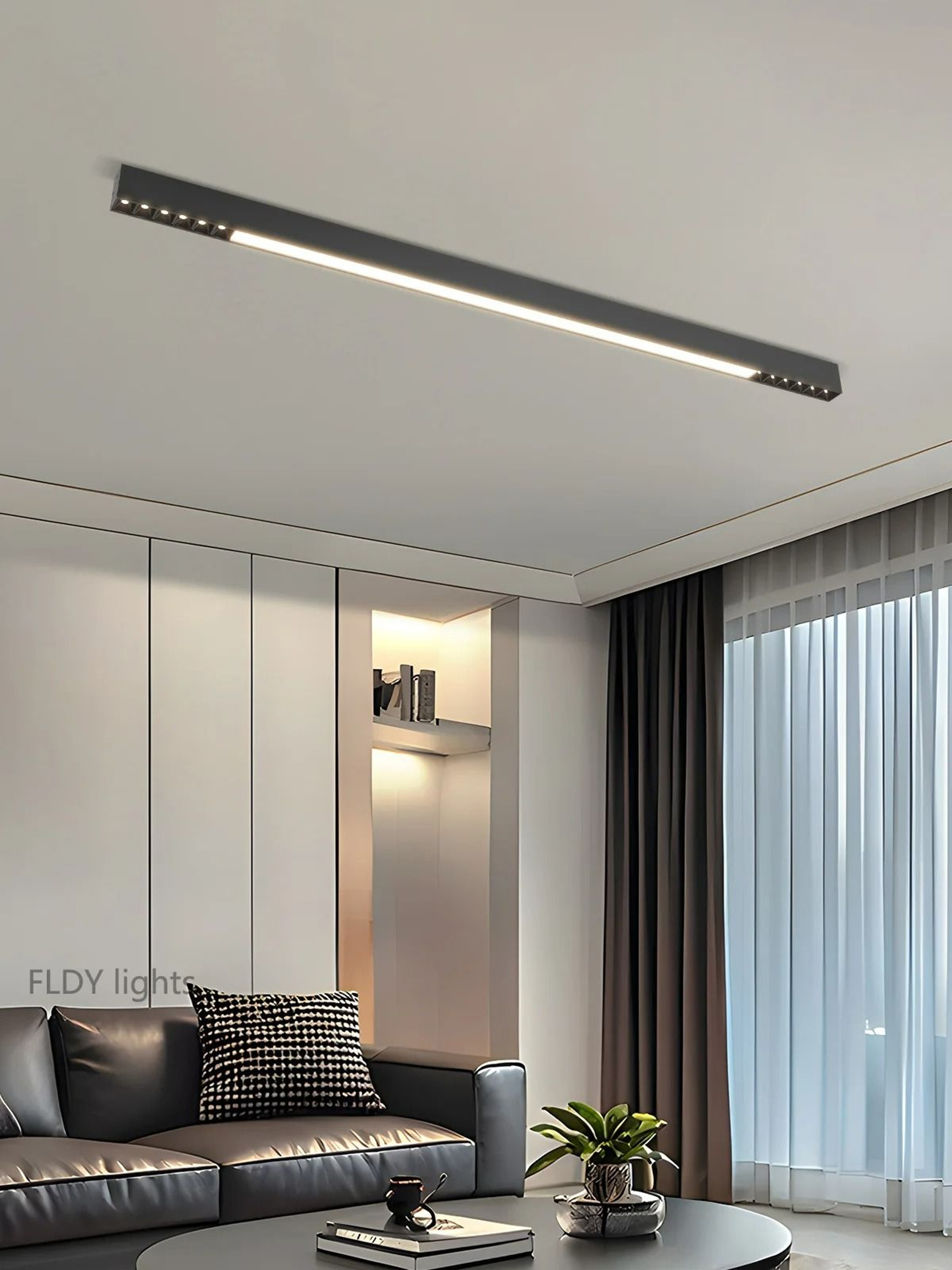 Modern Minimalist LED Linear Ceiling Lamp Fixture 0