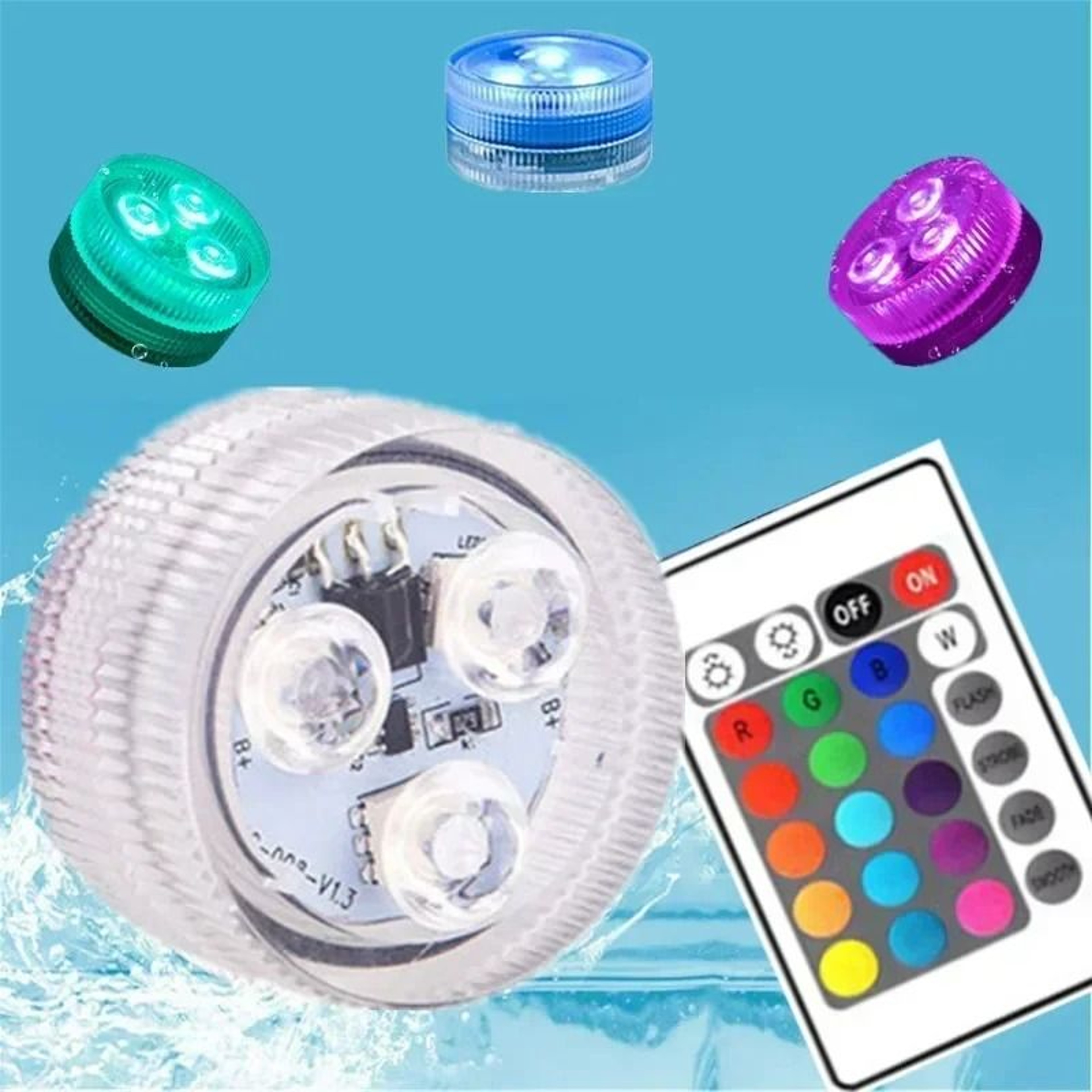 Waterproof Underwater RGB LED Light Set With Wireless Remote Control 4