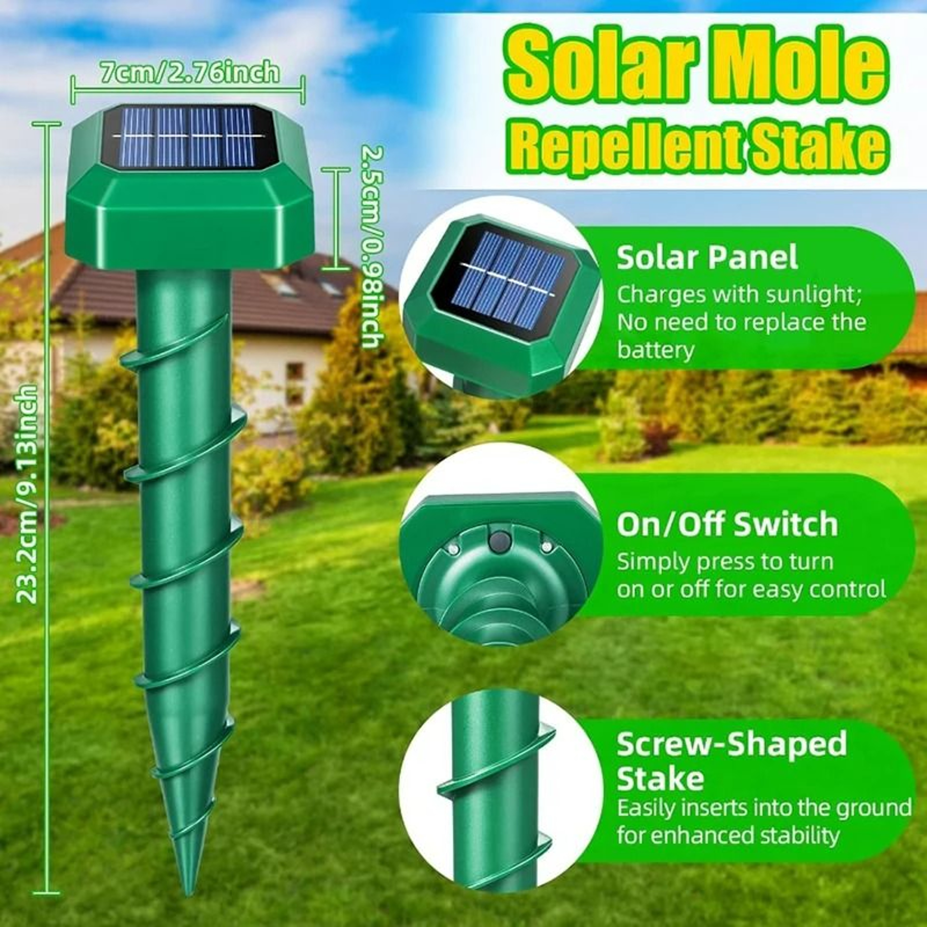 Upgraded Solar Ground Spike Mosquito Killer  Rodent Repeller Lawn Lamp 3
