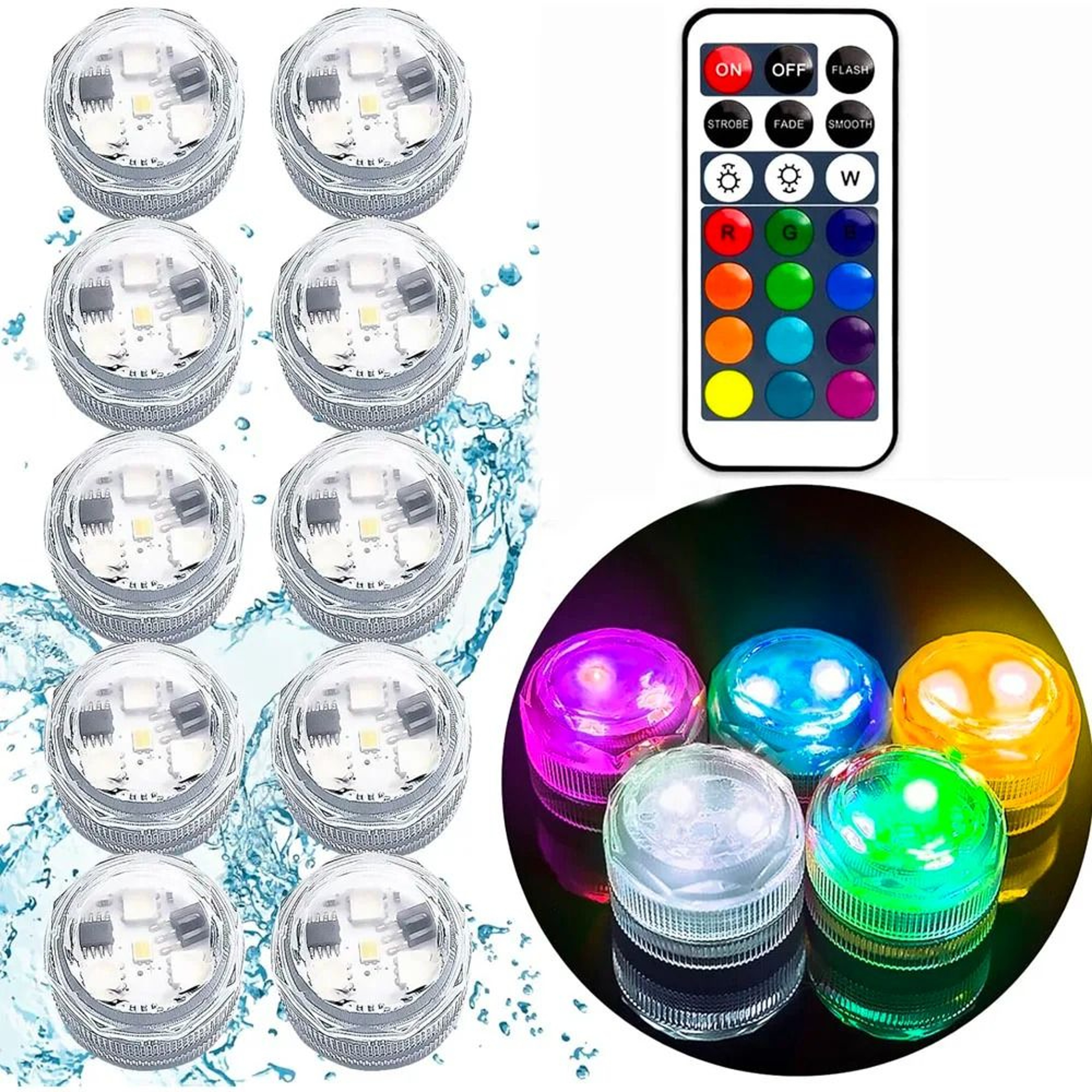 Mini Submersible Waterproof LED Tea Light Candles With Remote Control 0