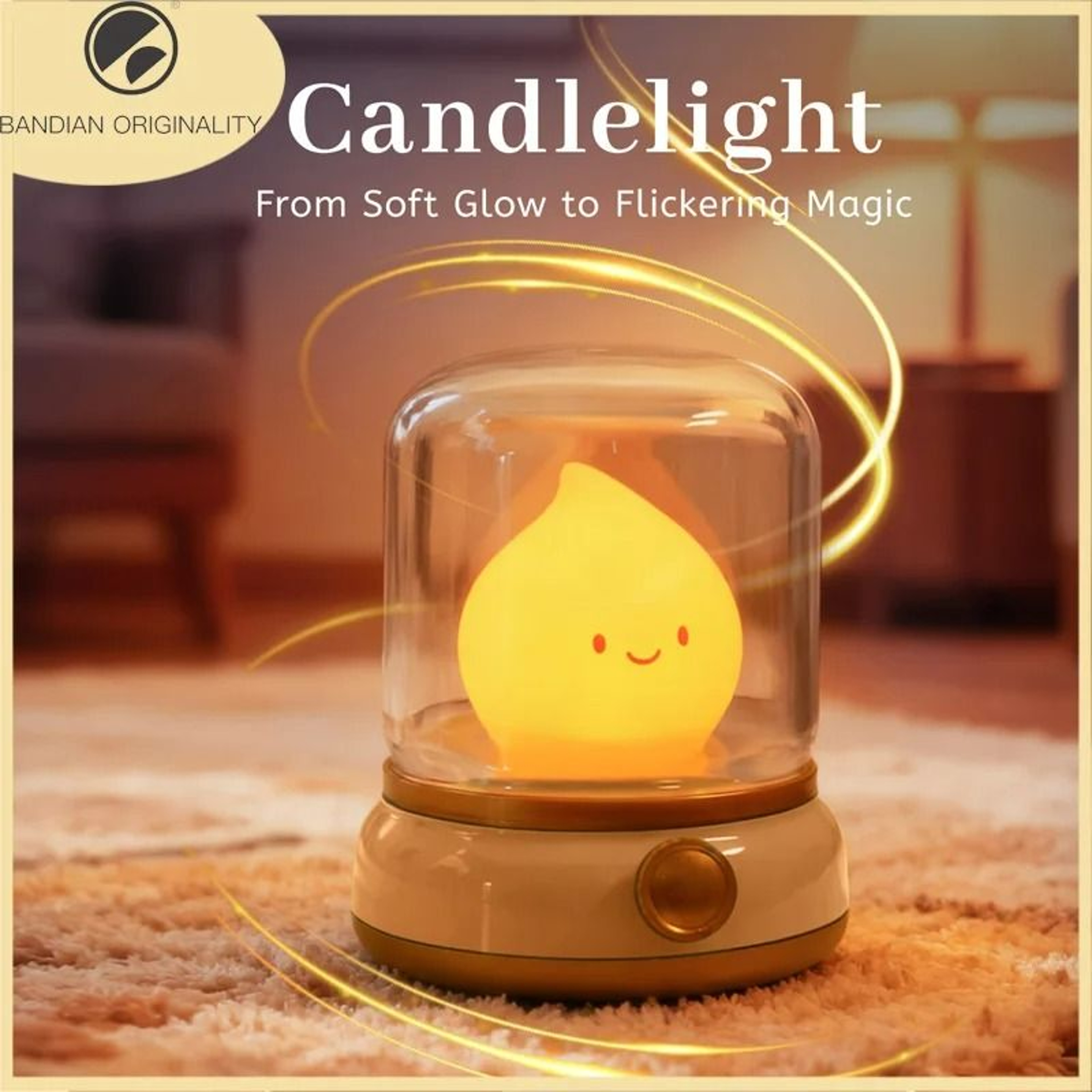 Mini Desktop USB Rechargeable Cute Cartoon LED Lamp 1