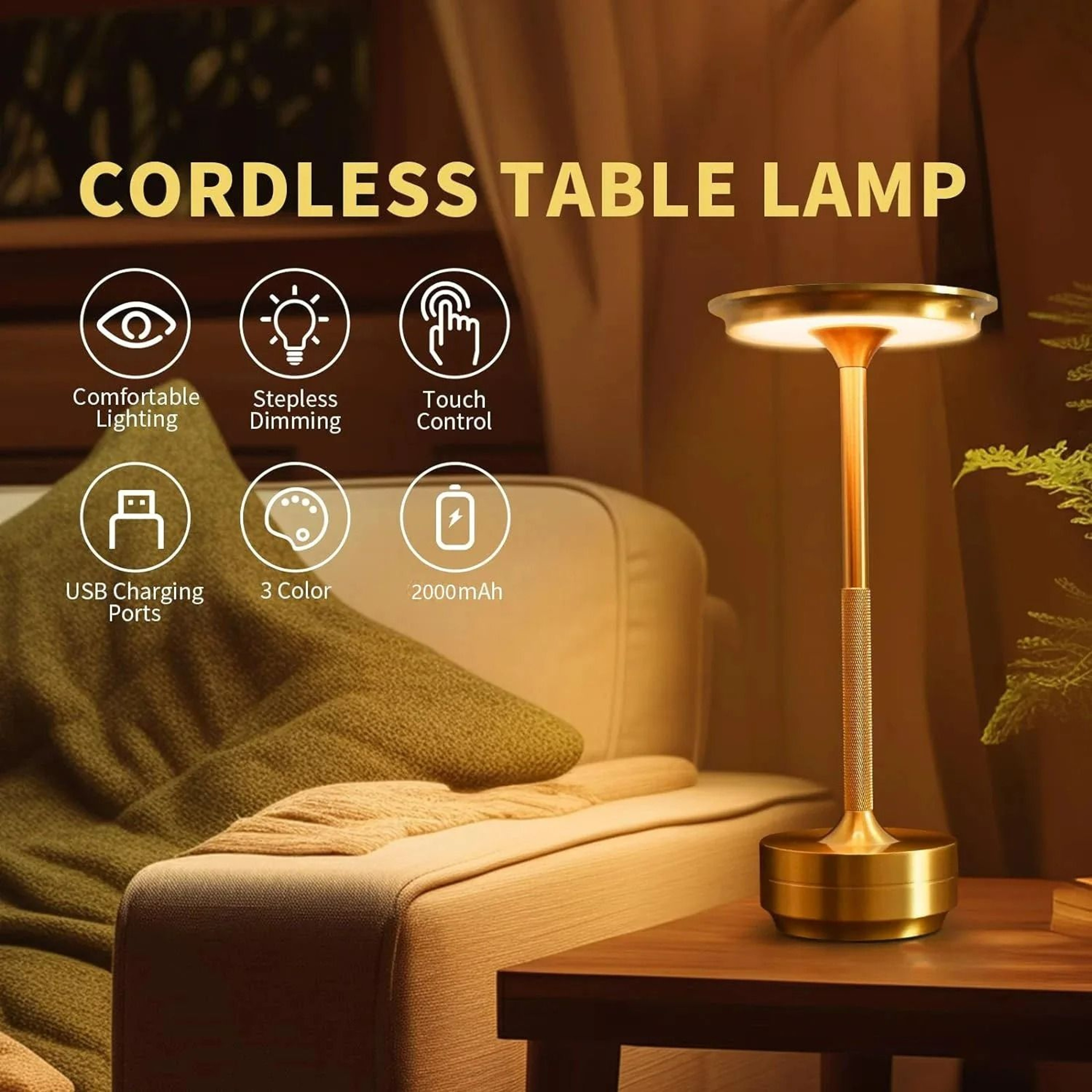 Wireless Touch Sensor LED Desktop Lamp 3
